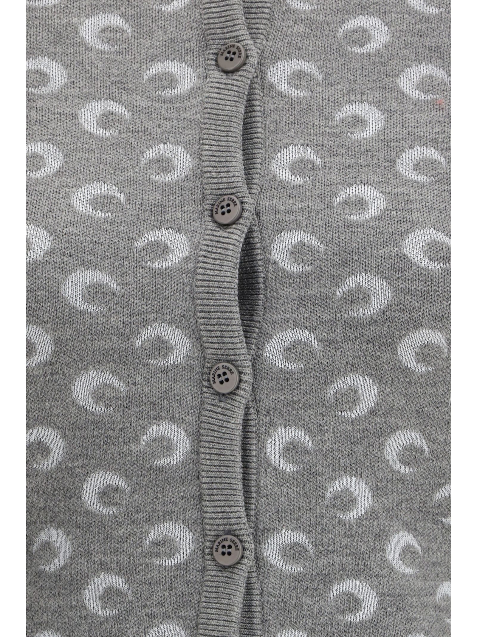 Marine Serre Moon Wool Cardigan In Gray