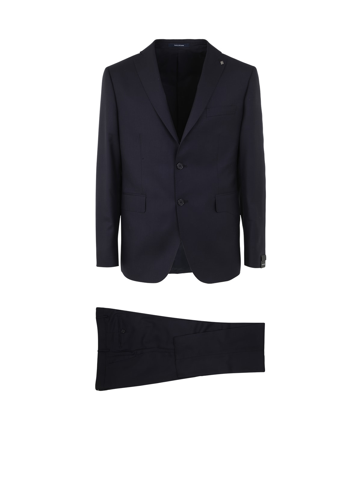 Tagliatore Anthracite Grey Wool Suit In Navy Blue