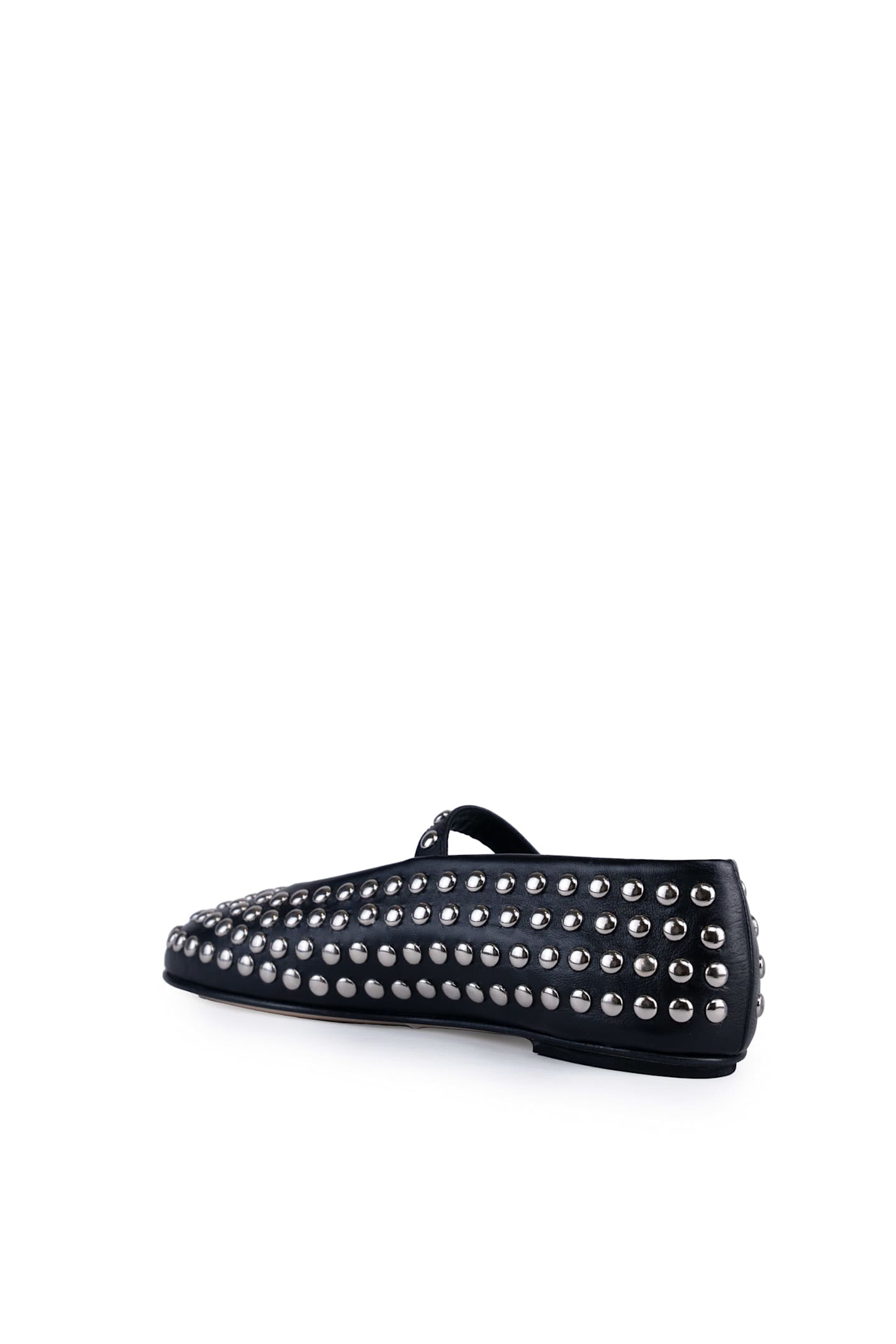 Liviana Conti Leather Ballet Flats With Studs In Nero