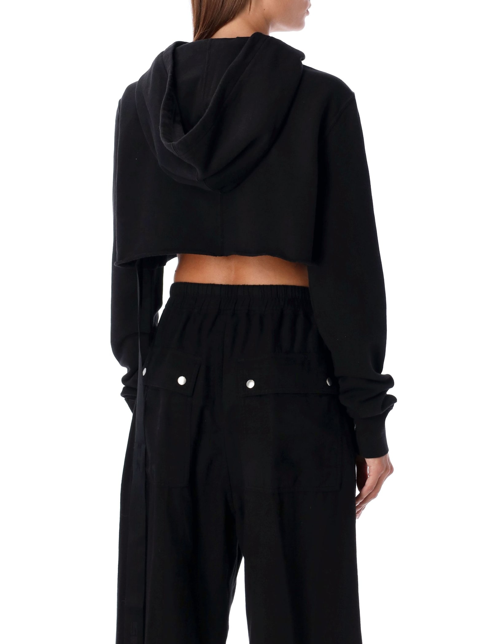 Shop Drkshdw Cropped Hoodie In Black