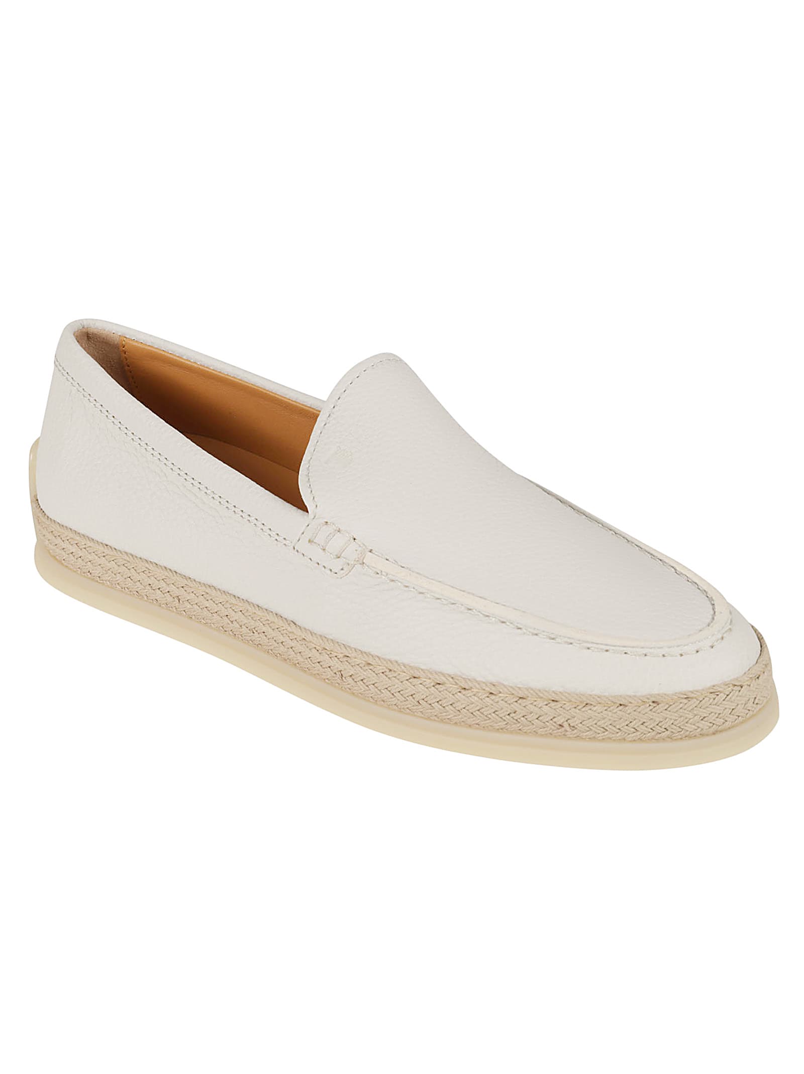 Tod's Women's Leather Moccasins With Outsol Loafer In White