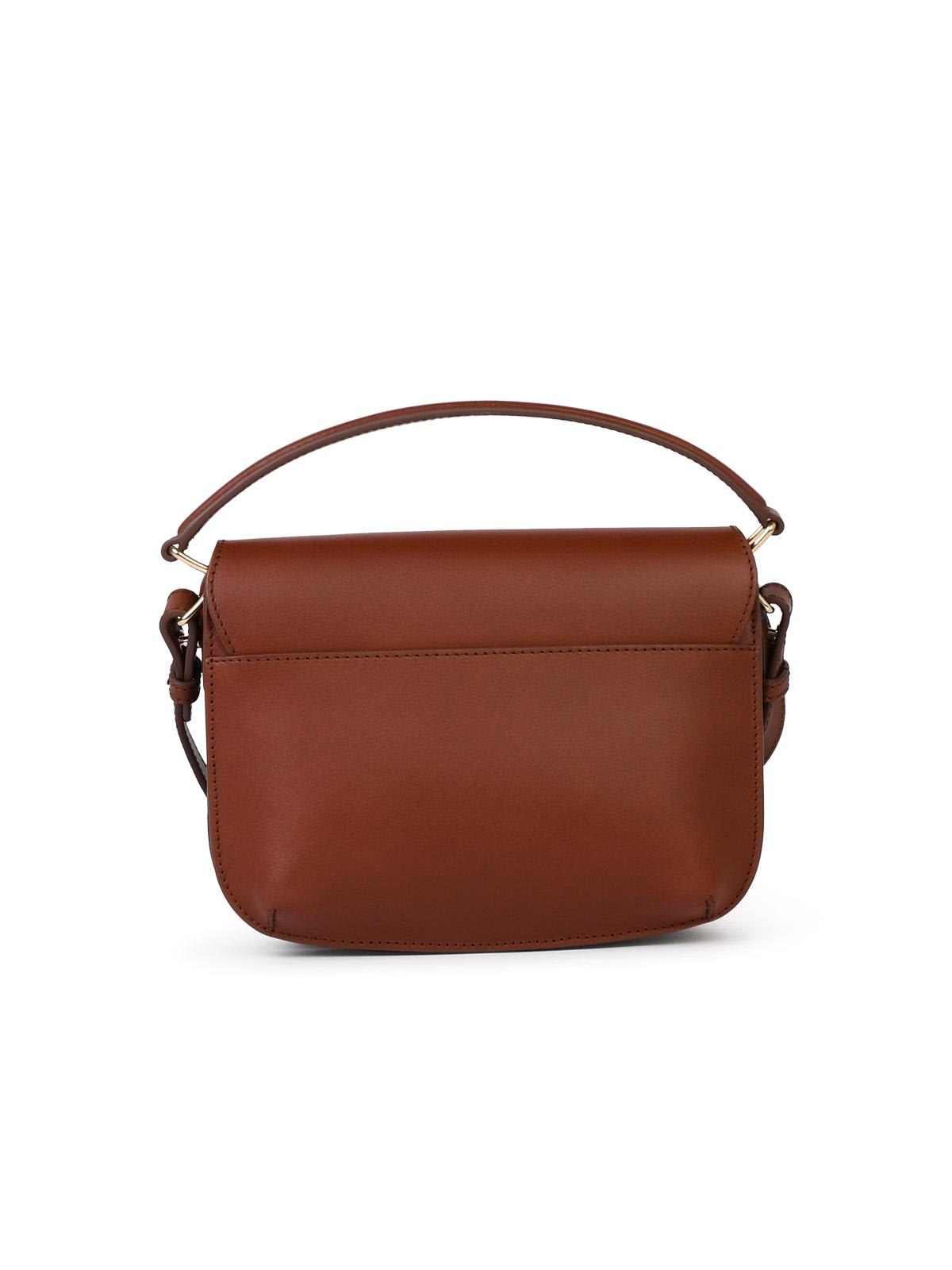 Shop Apc Small Sarah Brown Leather Bag