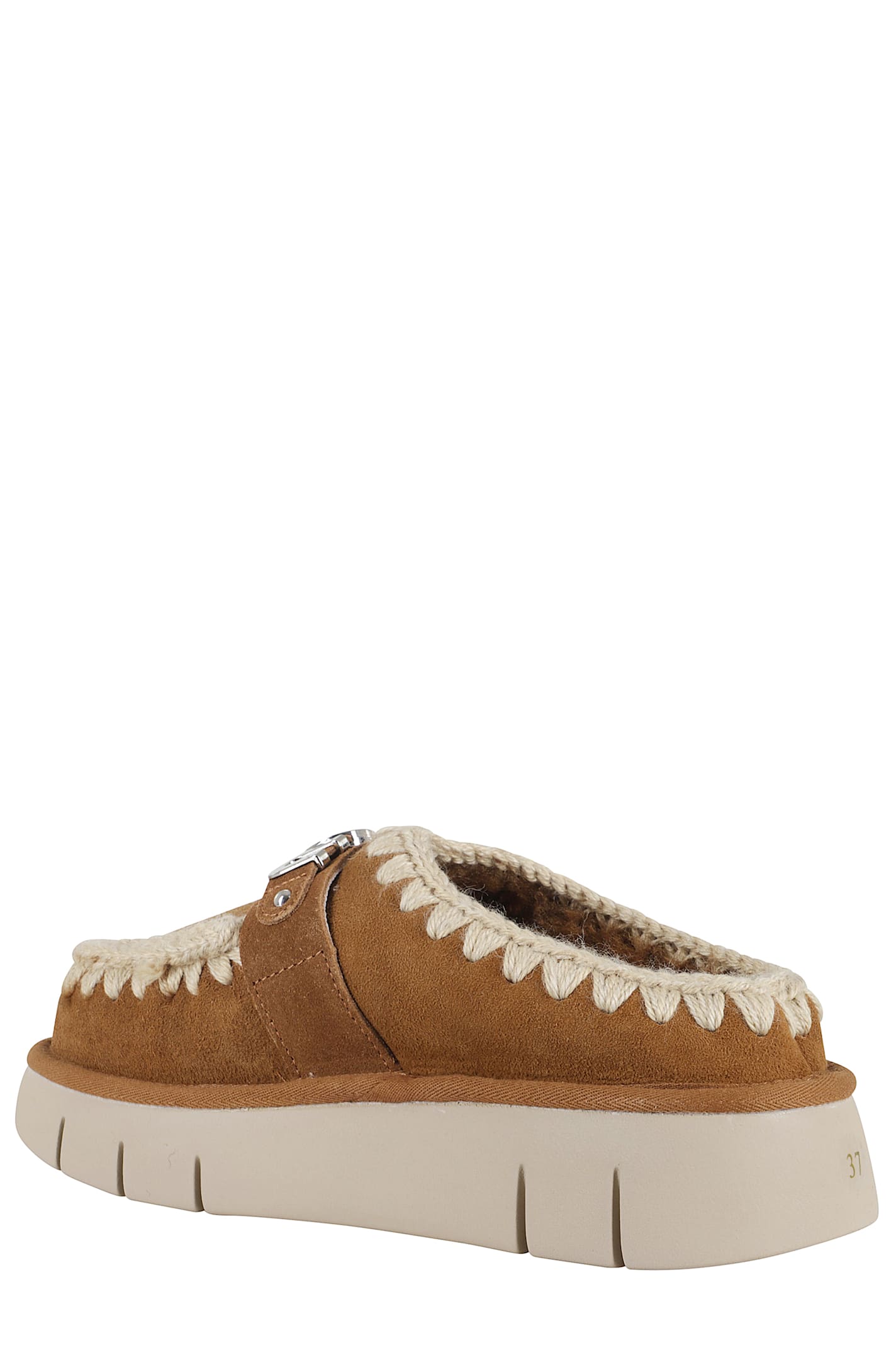 Mou Bounce Double-face Sheepskin Clog In Brown