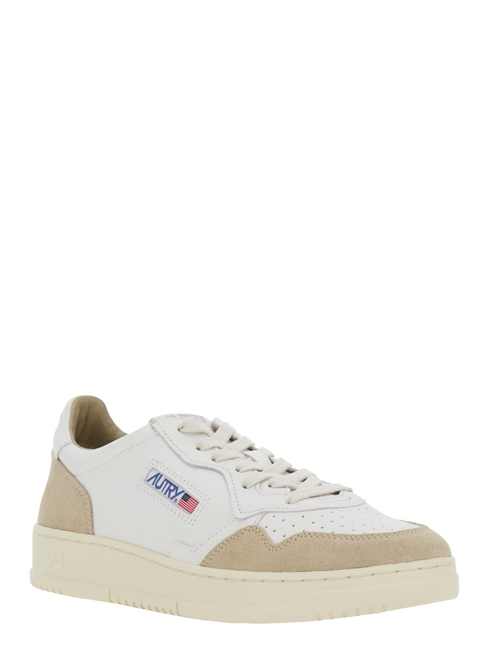 Autry Medalist Low Leather Suede Sneakers In White