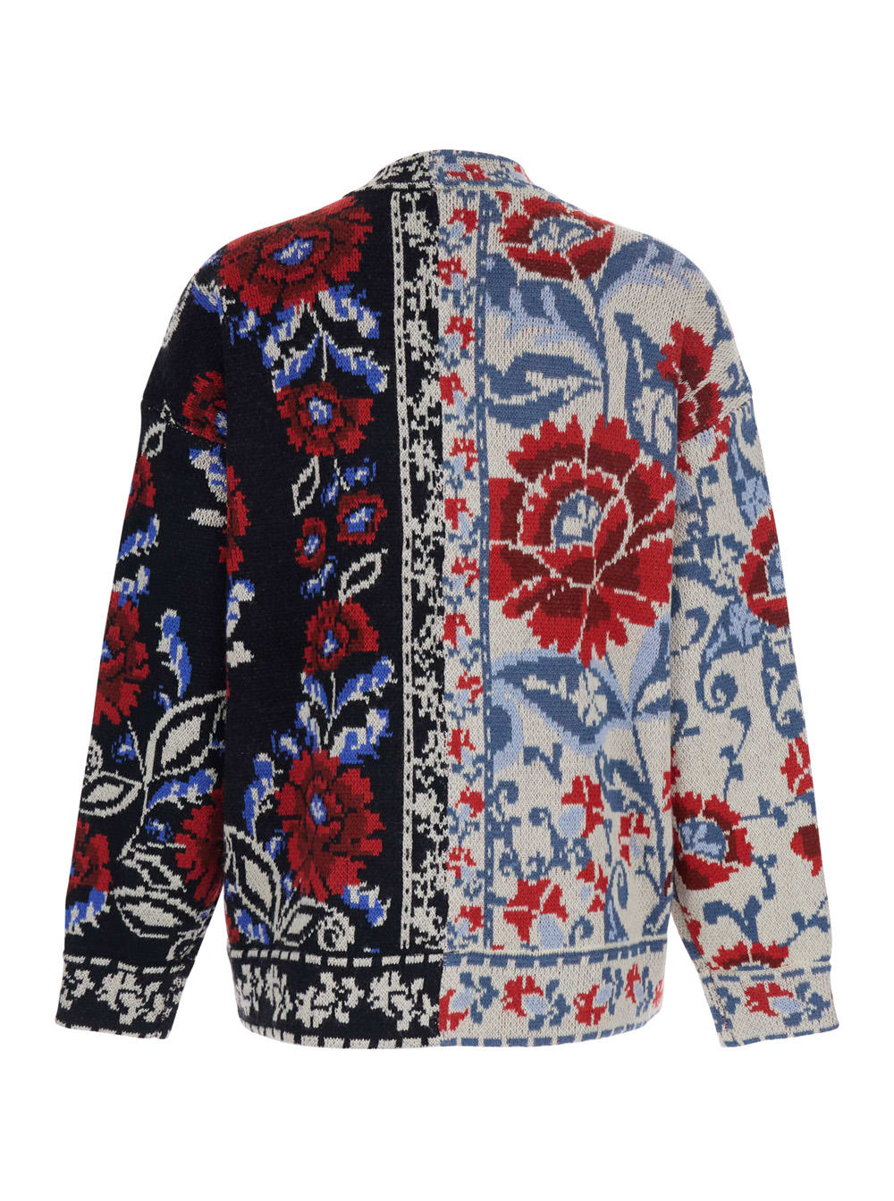Farm Rio Multicolor V-neck With Cardigan With Floral Motif In Wool Blend Woman In Multi