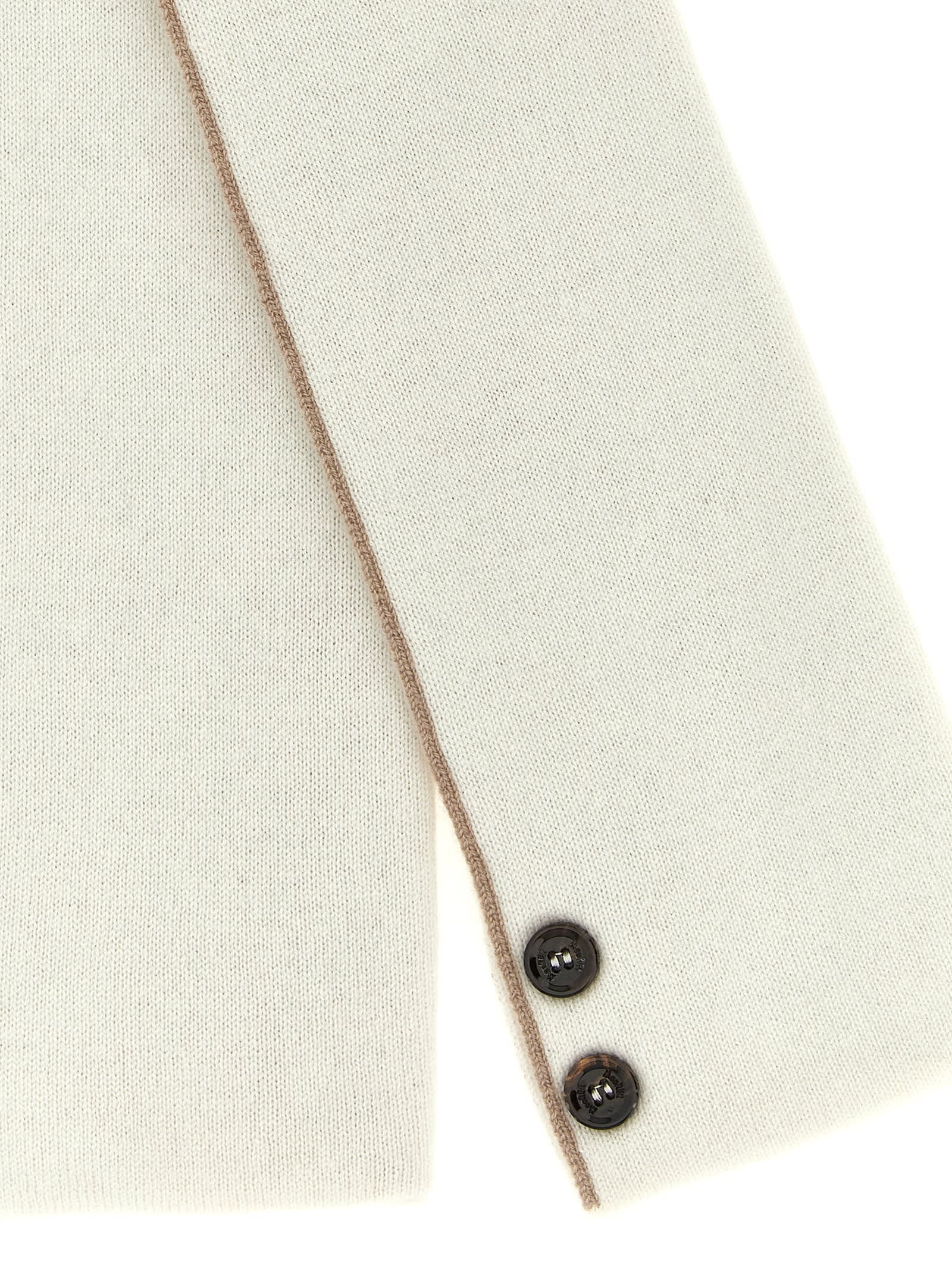 Moorer Twisted Mongolian Cashmere Scarf With Front Button Detail In Gold