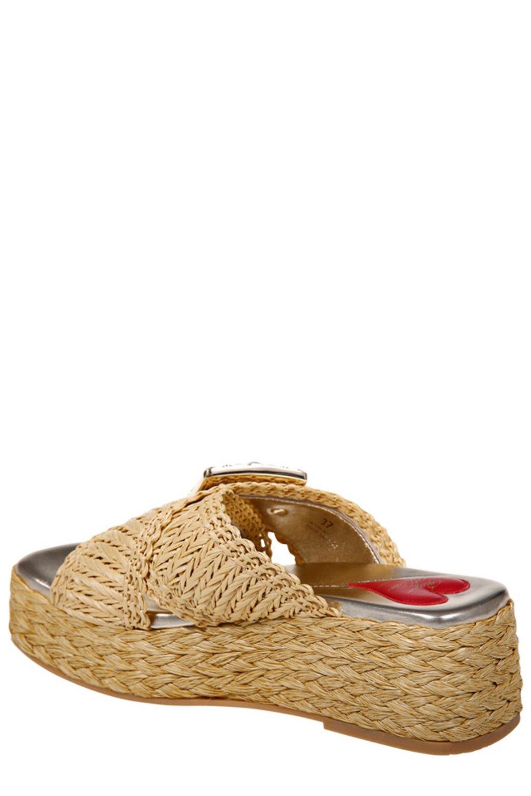 Roger Vivier Embellished Platform Mules In Brown