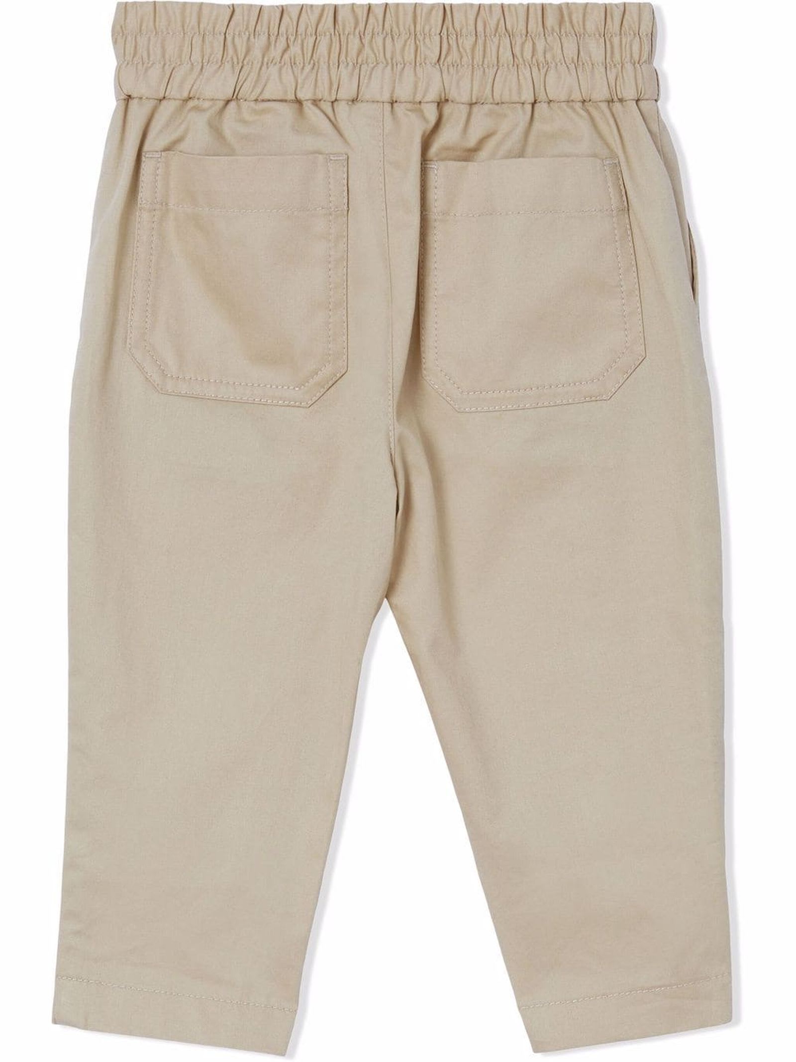 Shop Burberry Beige Cotton Trousers