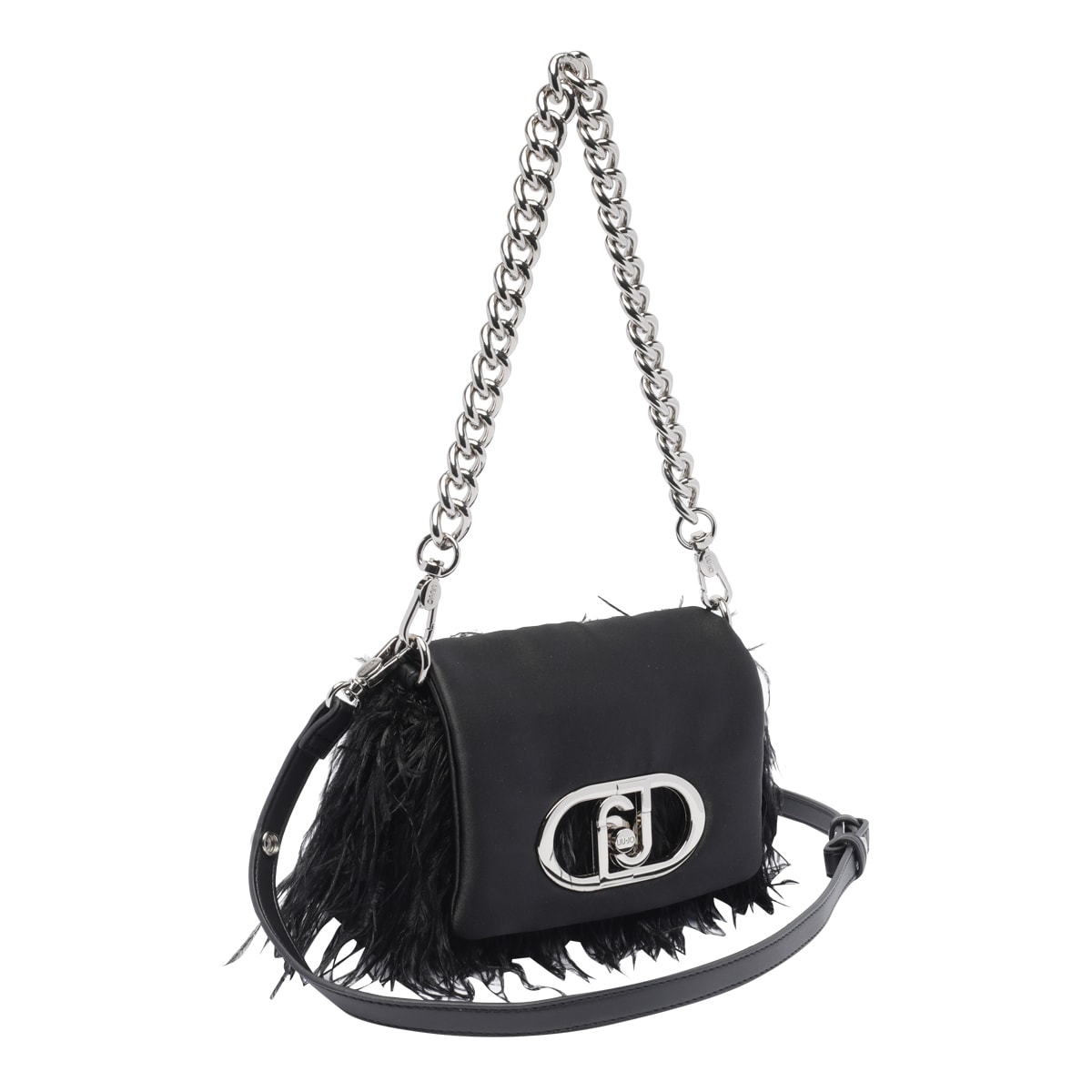 Liu •jo Logo Shoulder Bag In Black