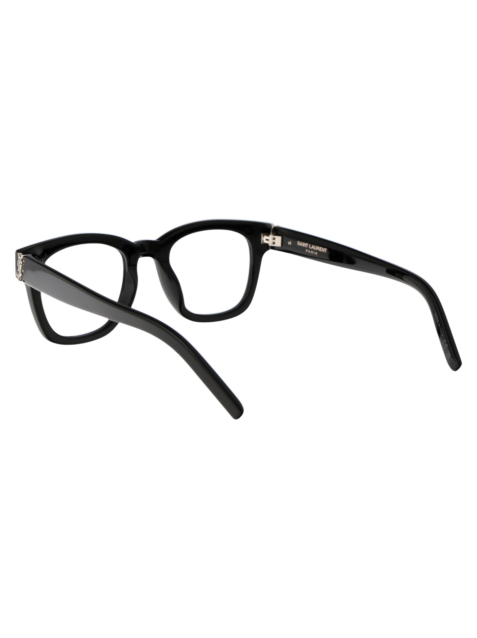 Saint Laurent Black-black-transparent Recycled Acetate Glasses In Black