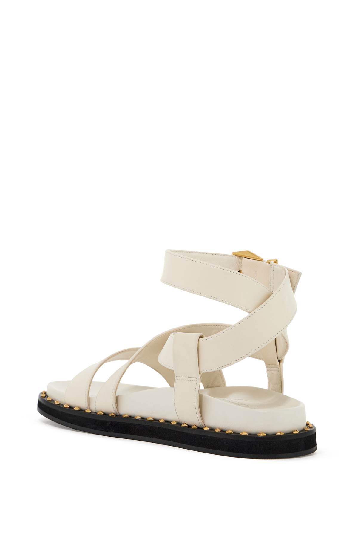 Shop Jimmy Choo Blaise Flat Sandals In Latte Gold (white)