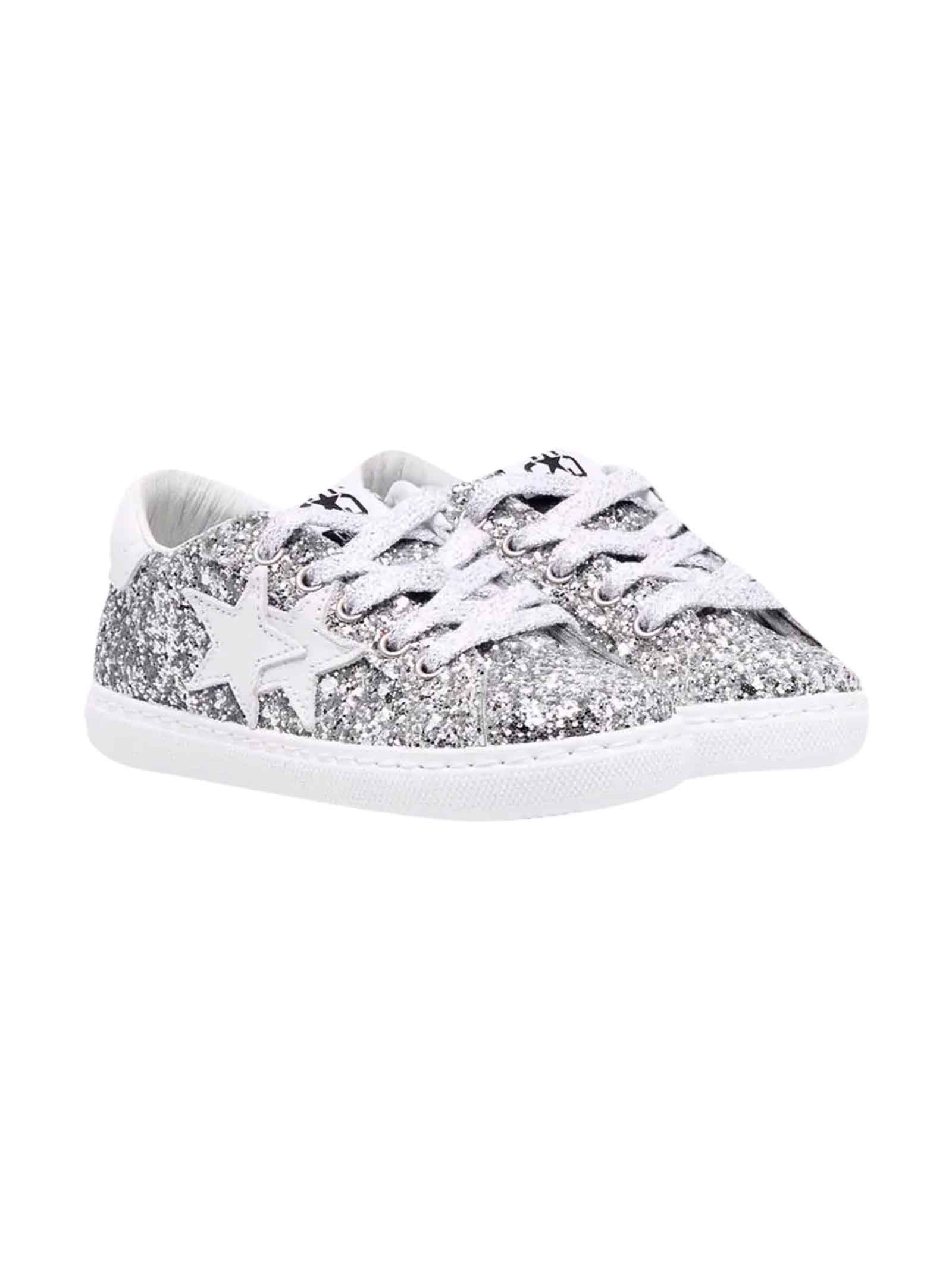 2Star Total Glitter Silver Sneakers