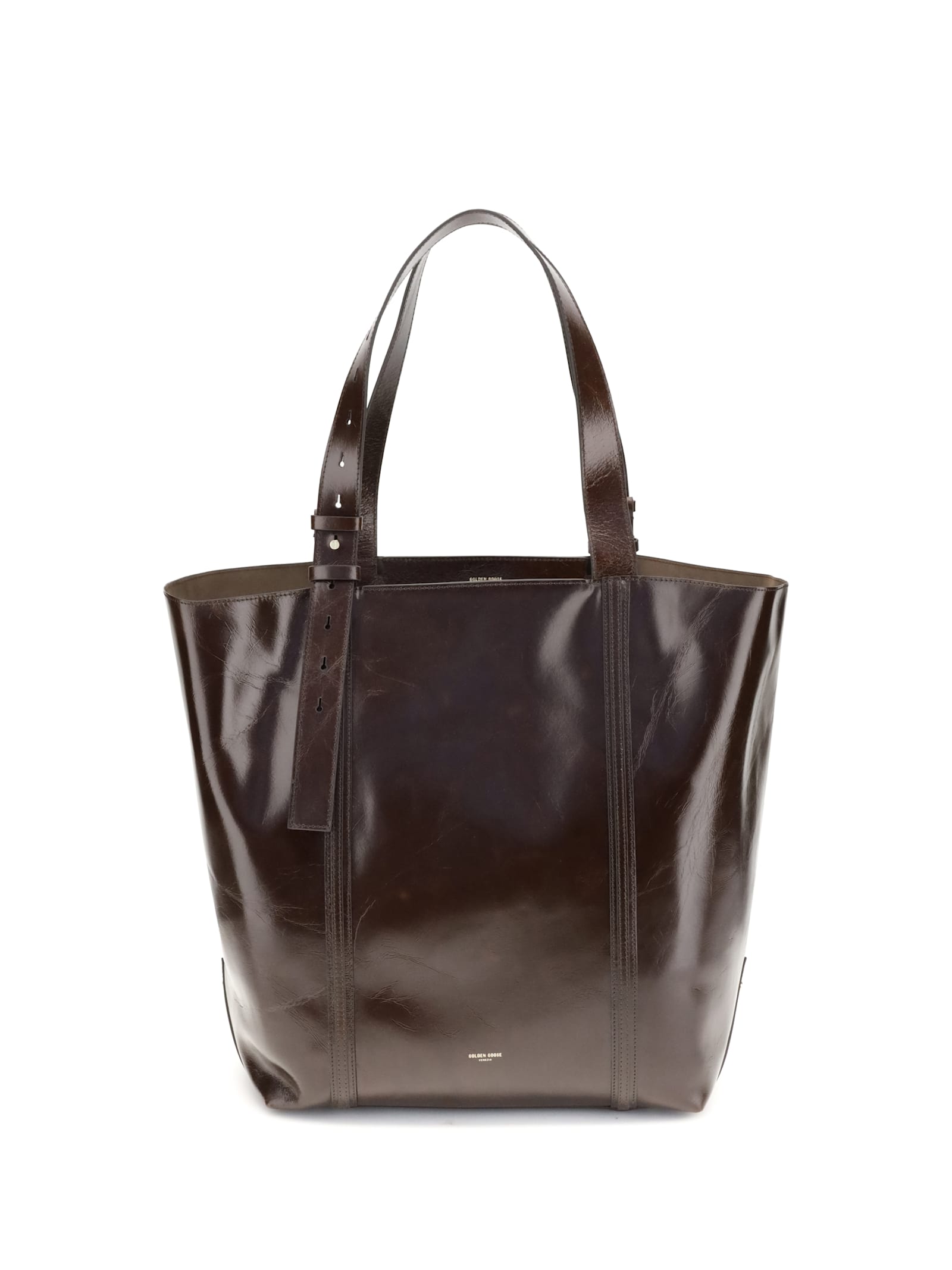 Golden Goose Leather Tote Bag In Brown
