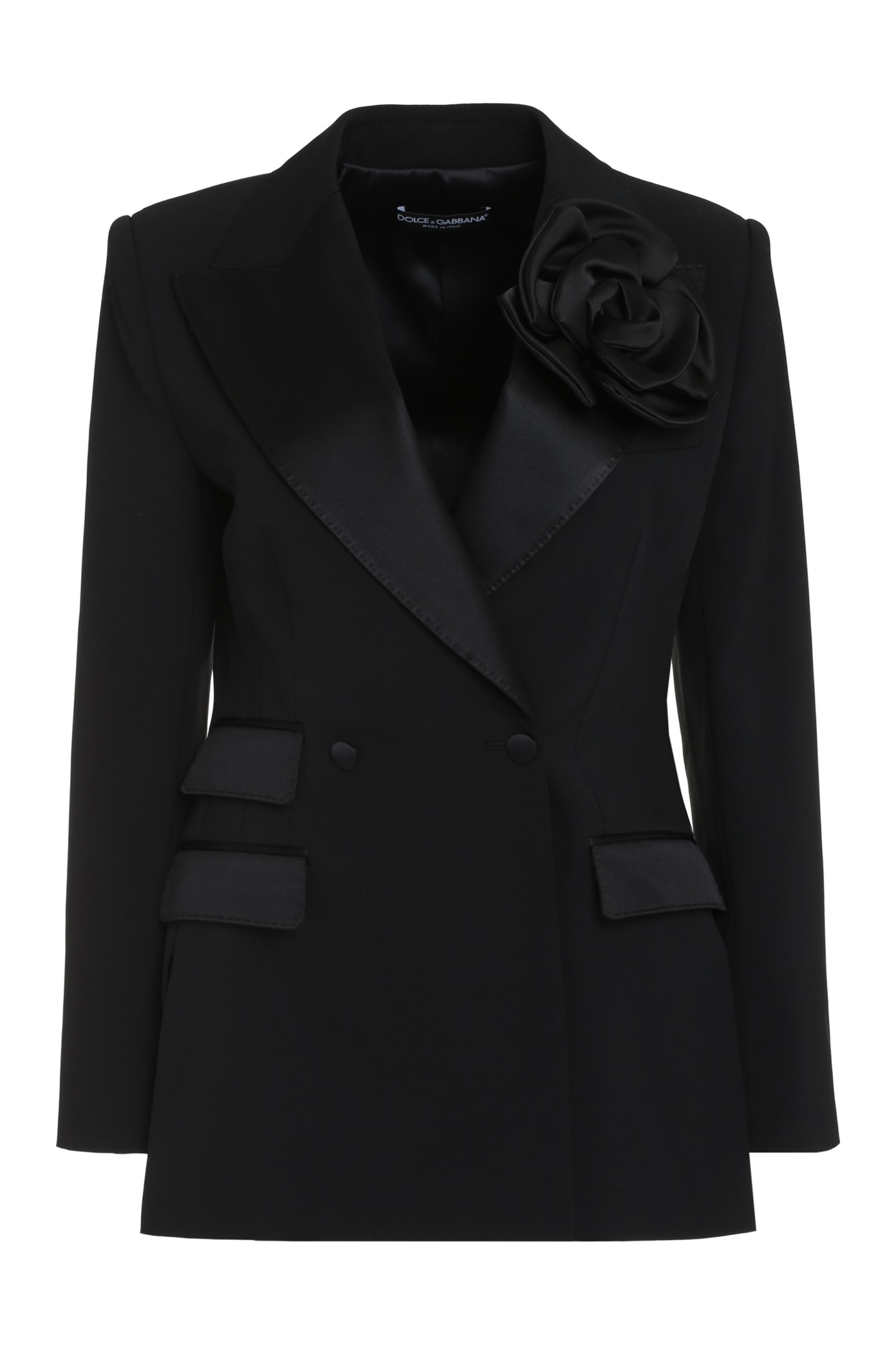 Shop Dolce & Gabbana Double-breasted Virgin Wool Jacket In Black