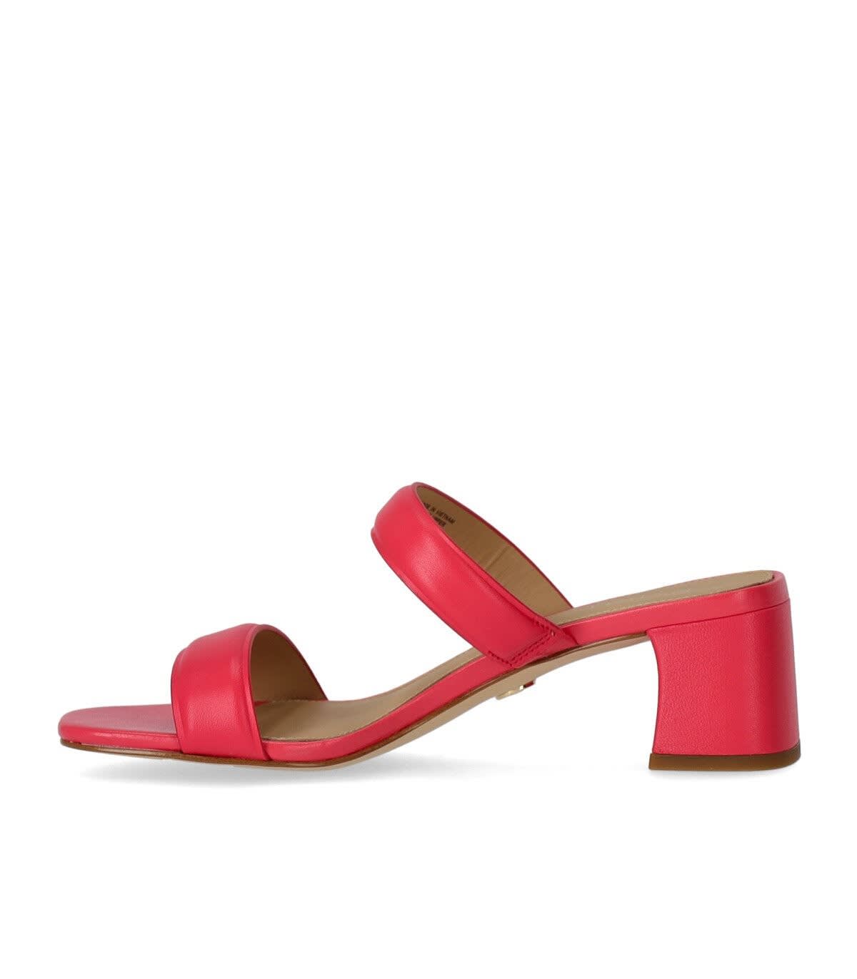 Shop Michael Kors Jules Leather Mules In Fuxia
