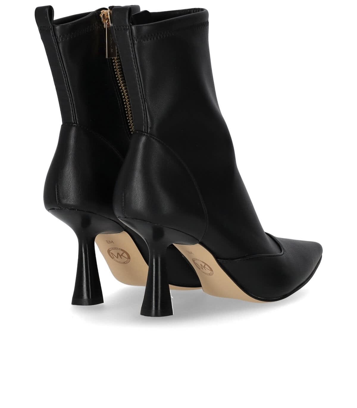 Shop Michael Kors Clara Black Leather Ankle Boots In Nero