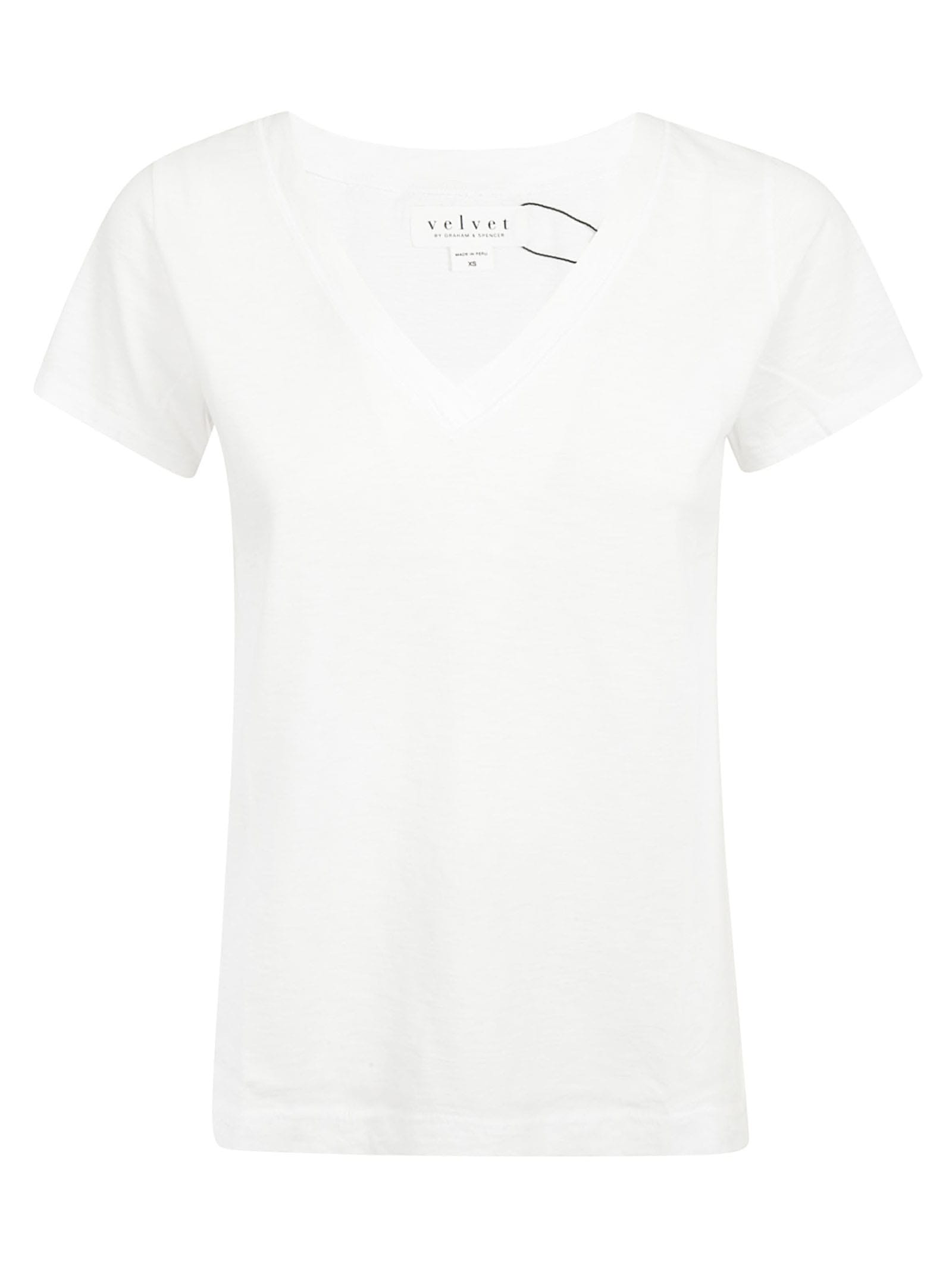 Velvet V-neck T-shirt