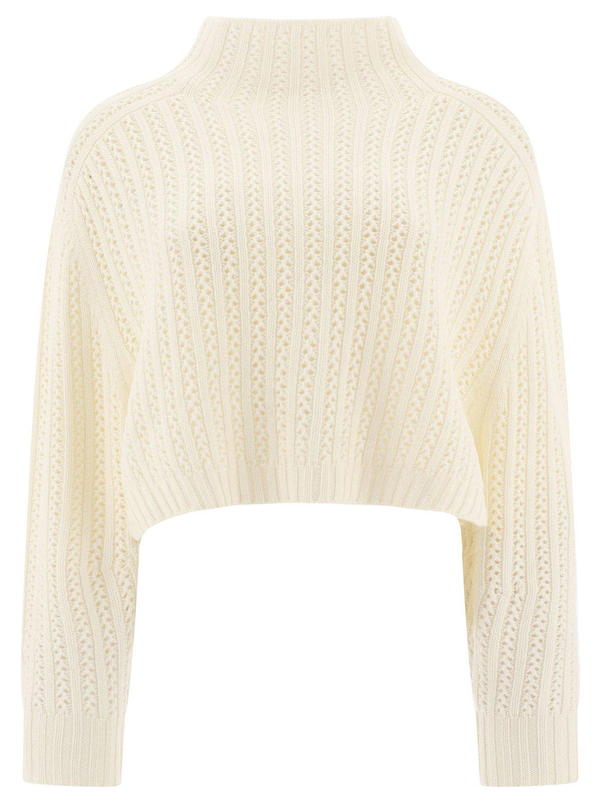 Max Mara Women's Wool And Cashmere Crop Sweater "hodeida" In Neutral