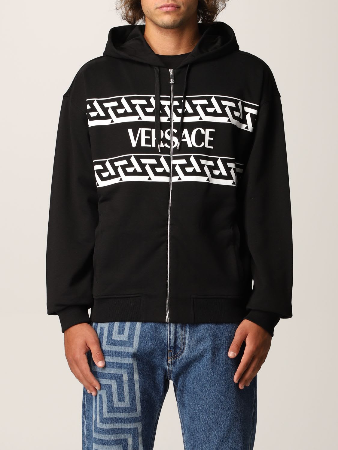 Versace Sweatshirt Versace Cotton Sweatshirt With Big Logo