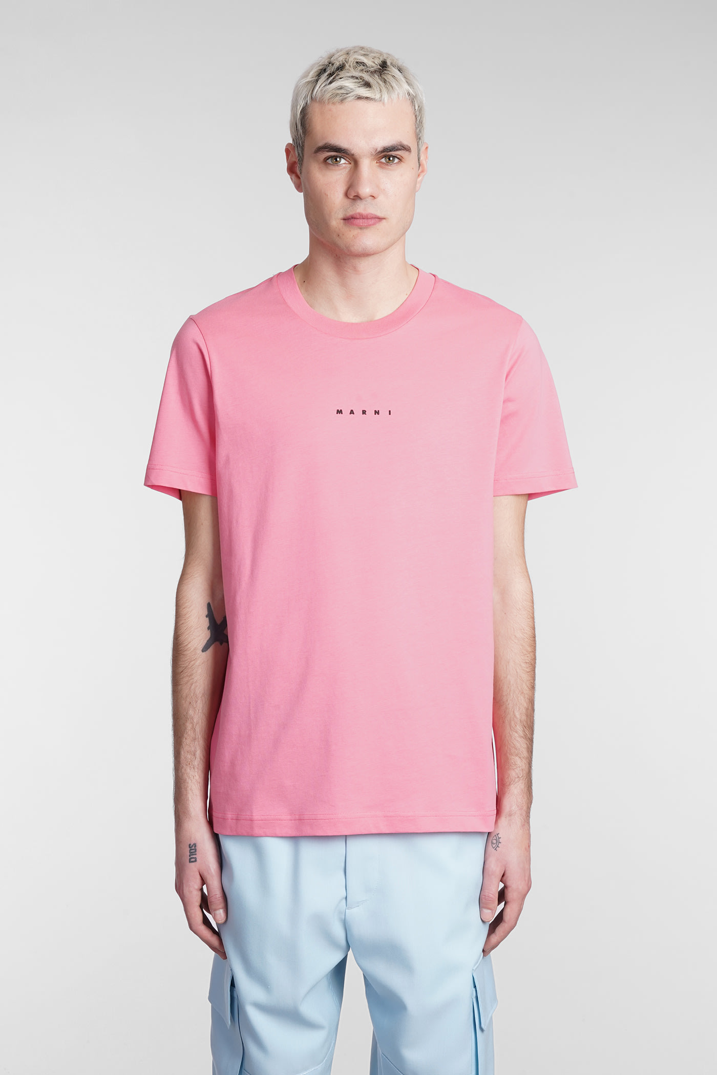 Marni T-shirt In Rose-pink Cotton