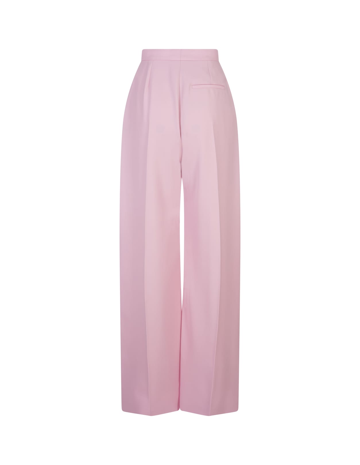 Shop Alexander Mcqueen Wide Leg Trousers With Double Pleat In Light Pink