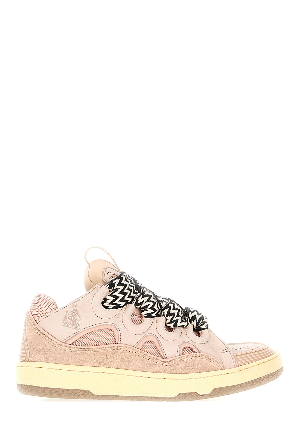 Lanvin Multicolor Leather And Fabric Curb Sneakers