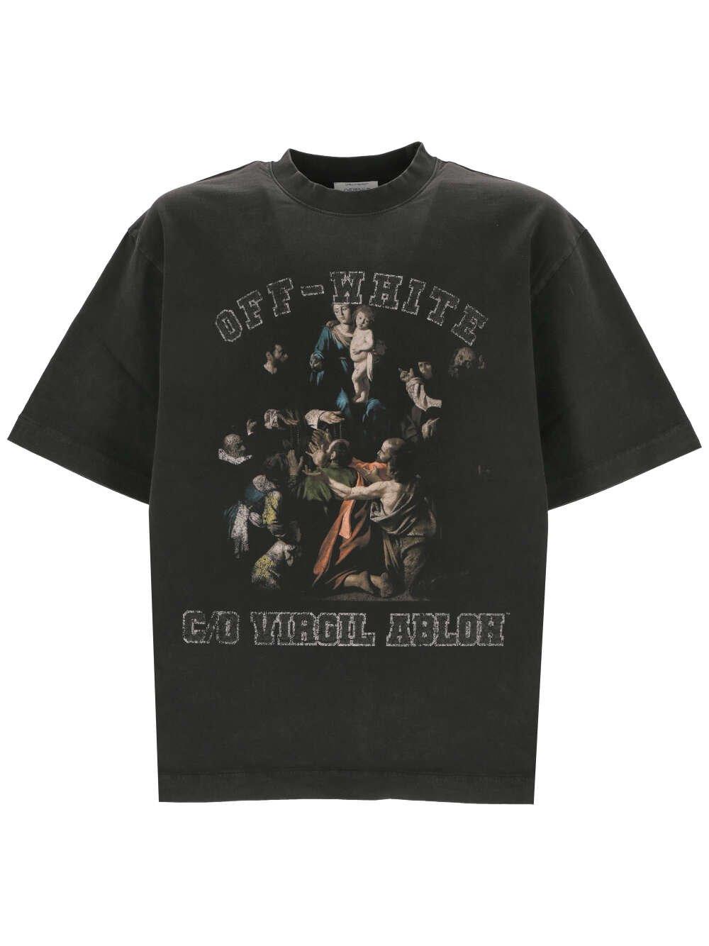 Shop Off-white Mary Skate Crewneck T-shirt In Bianco/nero