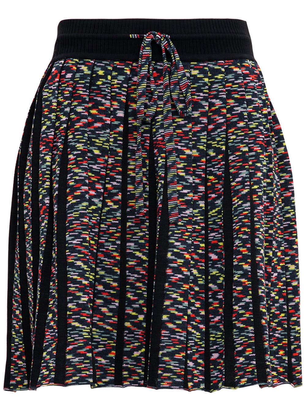 M Missoni Multicolor Wool Pleated Skirt