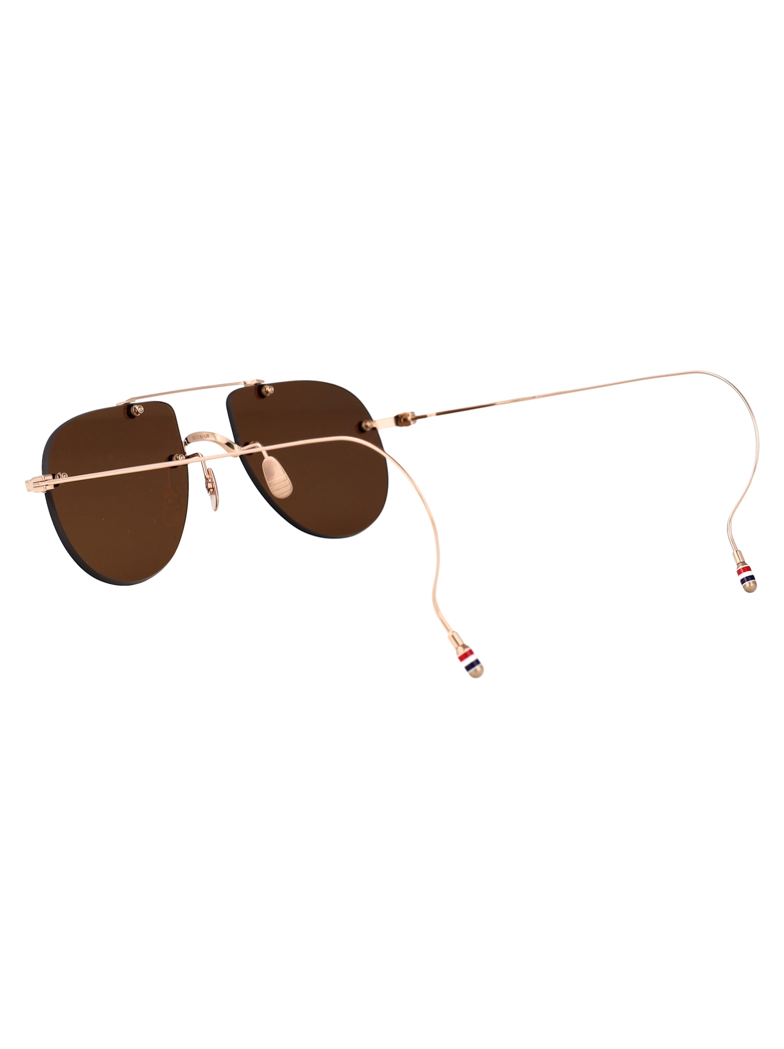 Thom Browne 12k Gold Plate Titanium Titanium Sunglasses In Gold