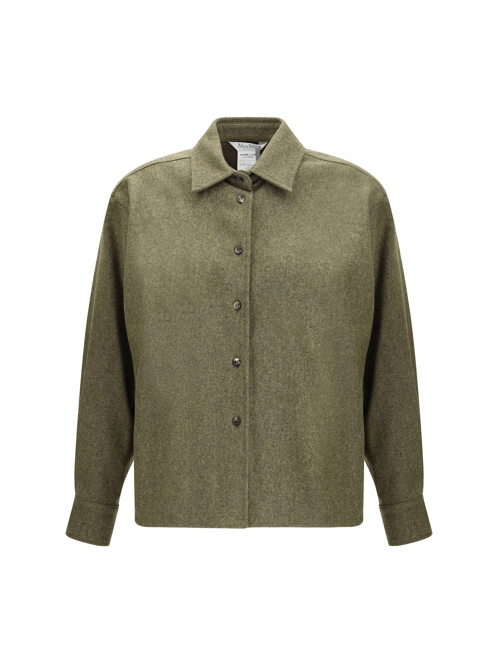 Max Mara Wool Felt Shirt In Green