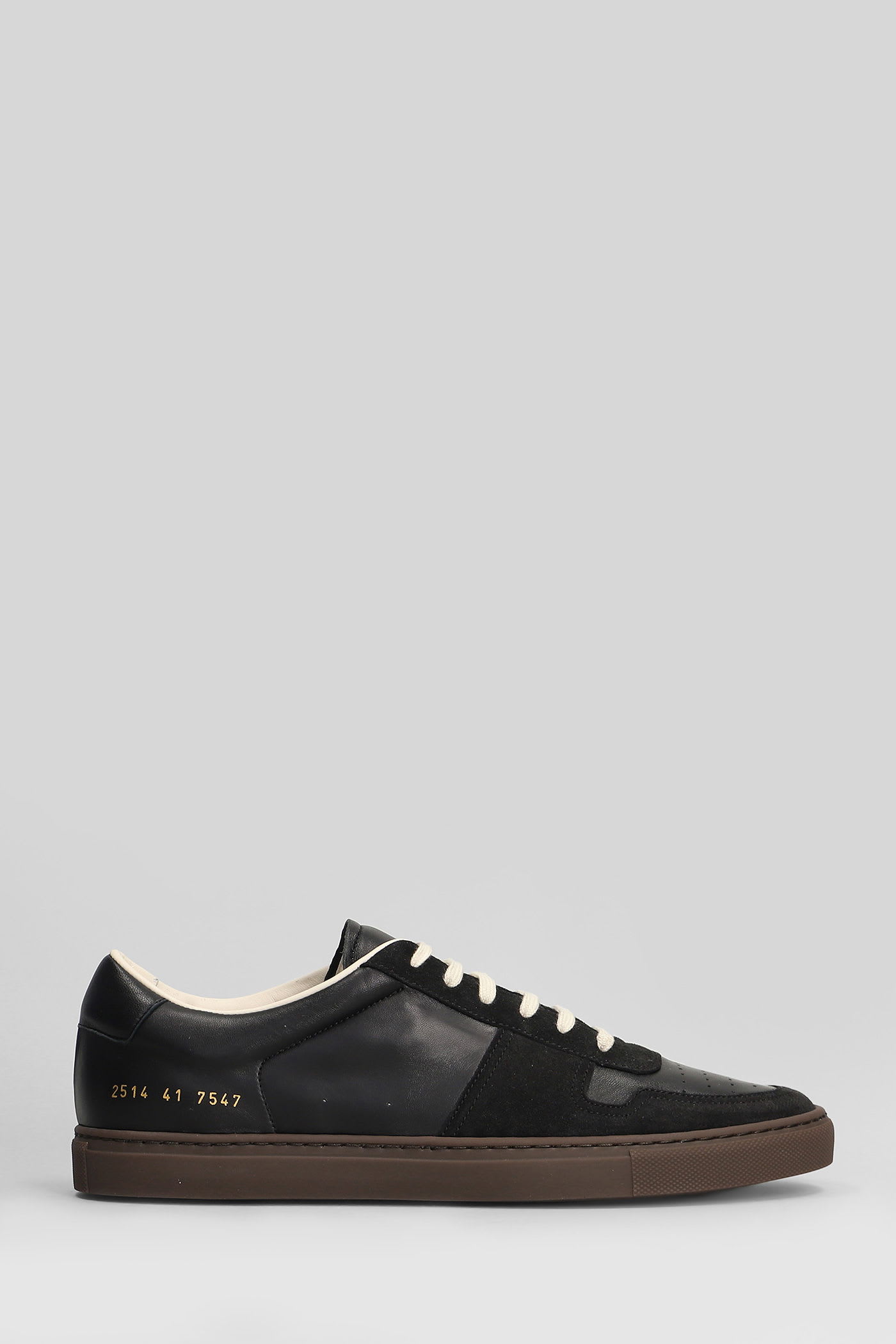 Common Projects Bball Slim Sneakers In Black Suede And Leather In Black