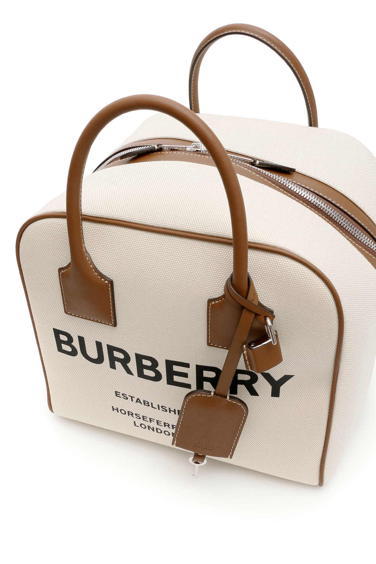 Burberry Burberry Medium Cube Bag NATURAL MALT BROWN (Beige) 10990556 italist