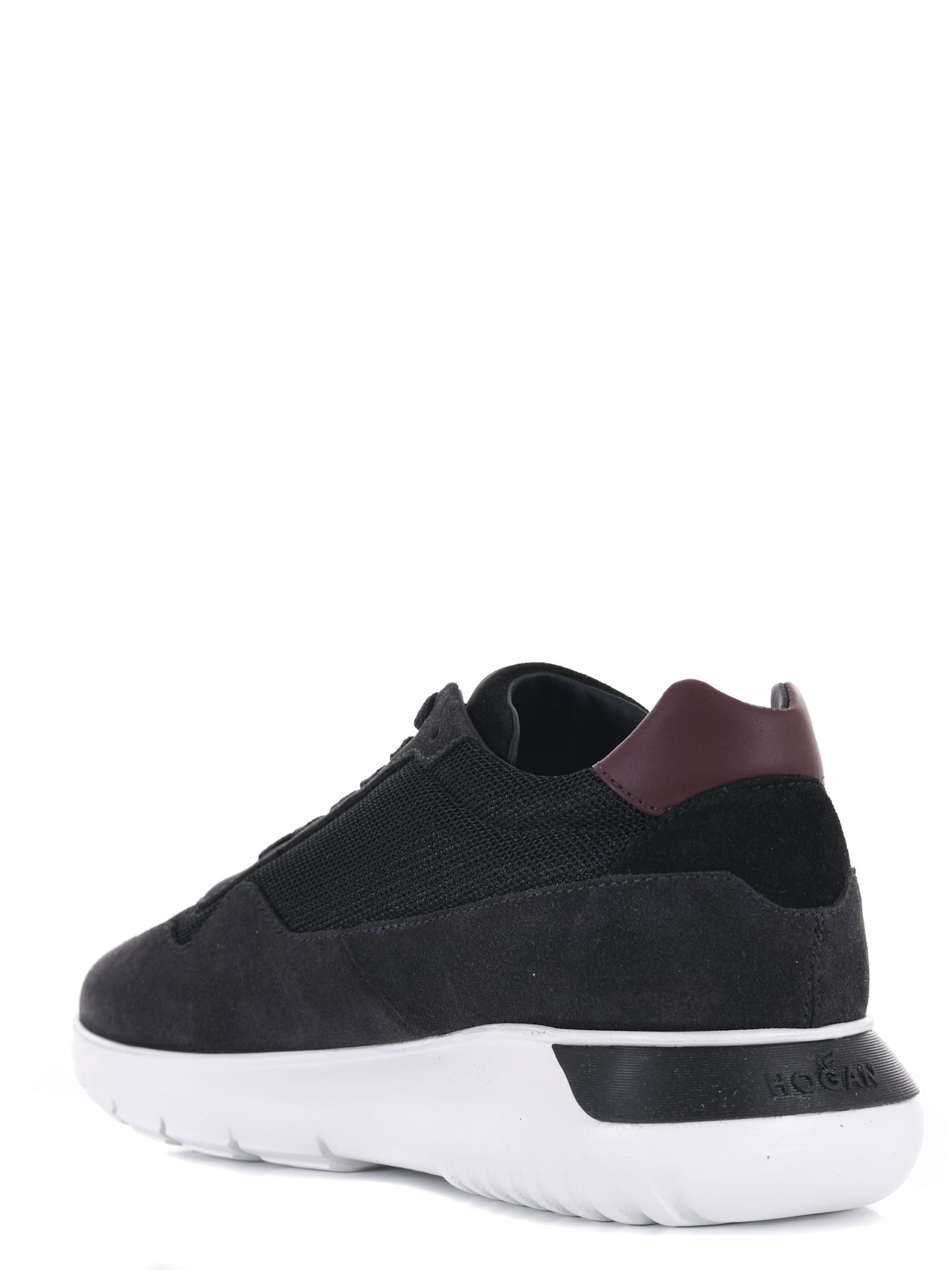 Shop Hogan Interactive3 Sneakers In Nero/bordeau