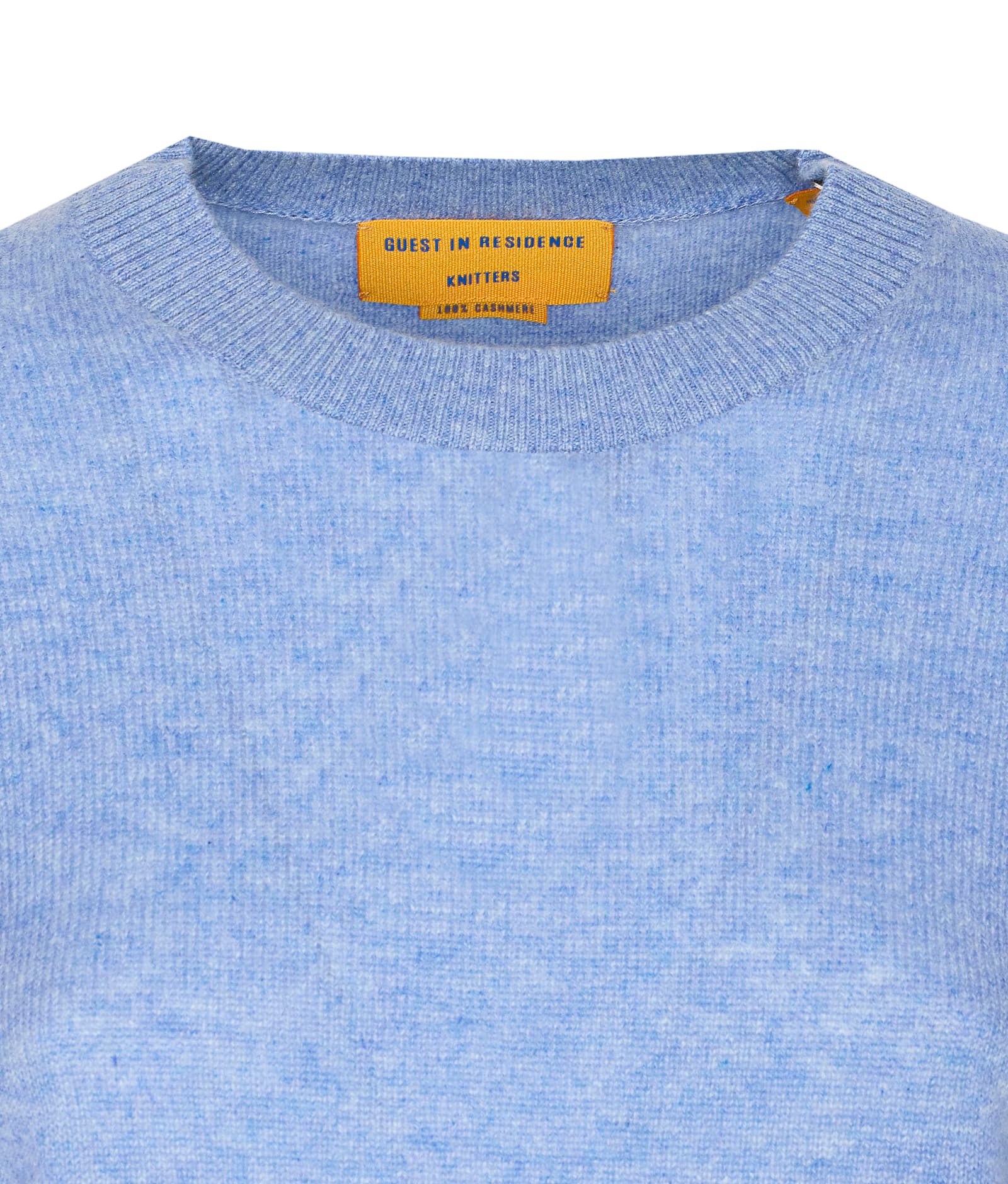 Guest In Residence Cashmere Shrunken Crewneck Sweater In Blue