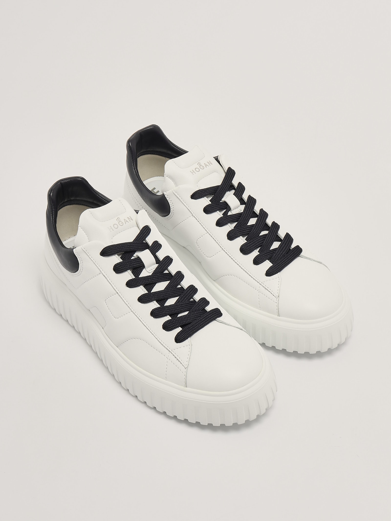 Shop Hogan H-stripes Allacciato Sneaker In Bianco-navy