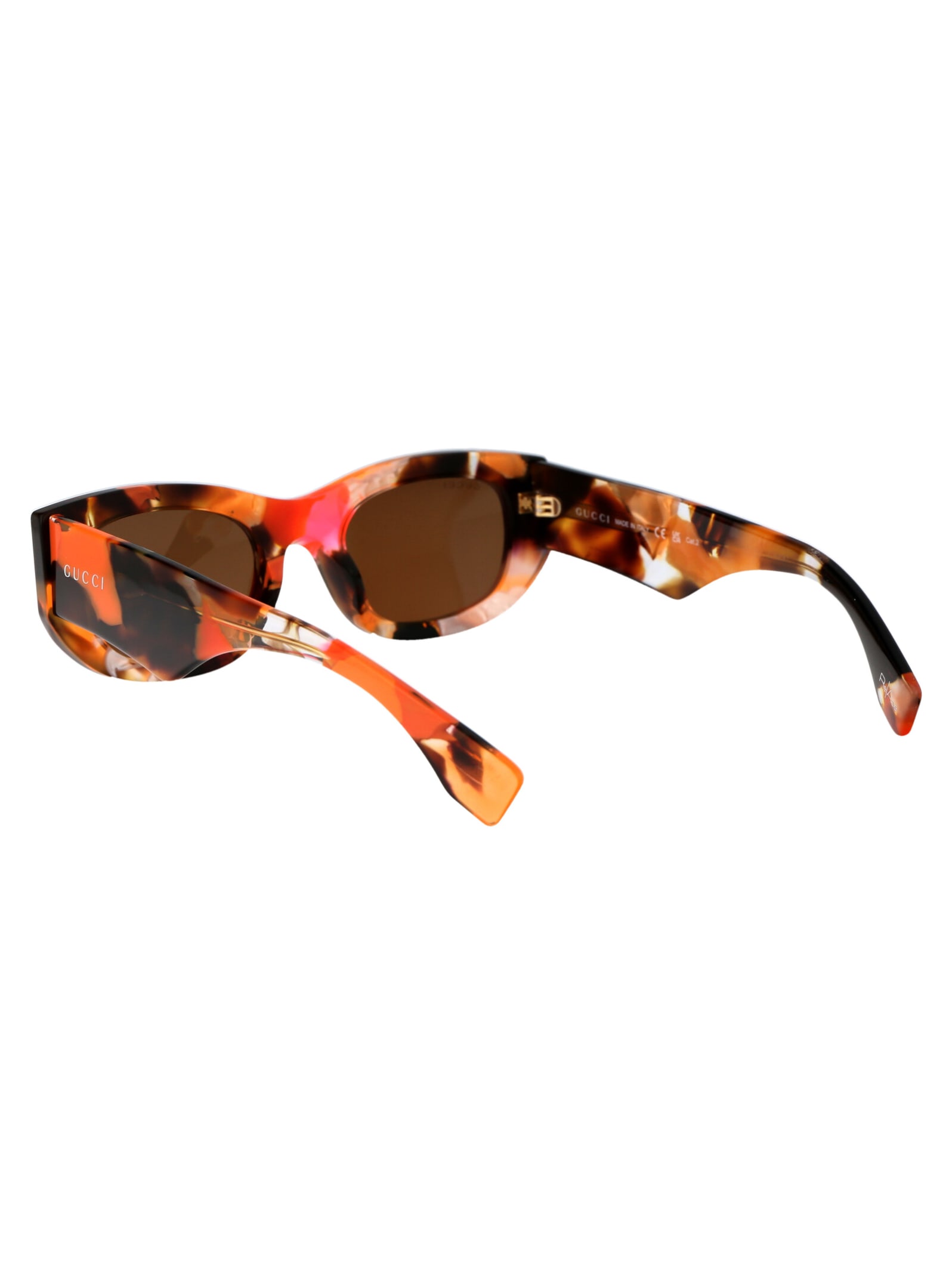 Gucci Womens Gg1627s Round-frame Acetate Sunglasses Multi-coloured In 001 Orange Orange Brown