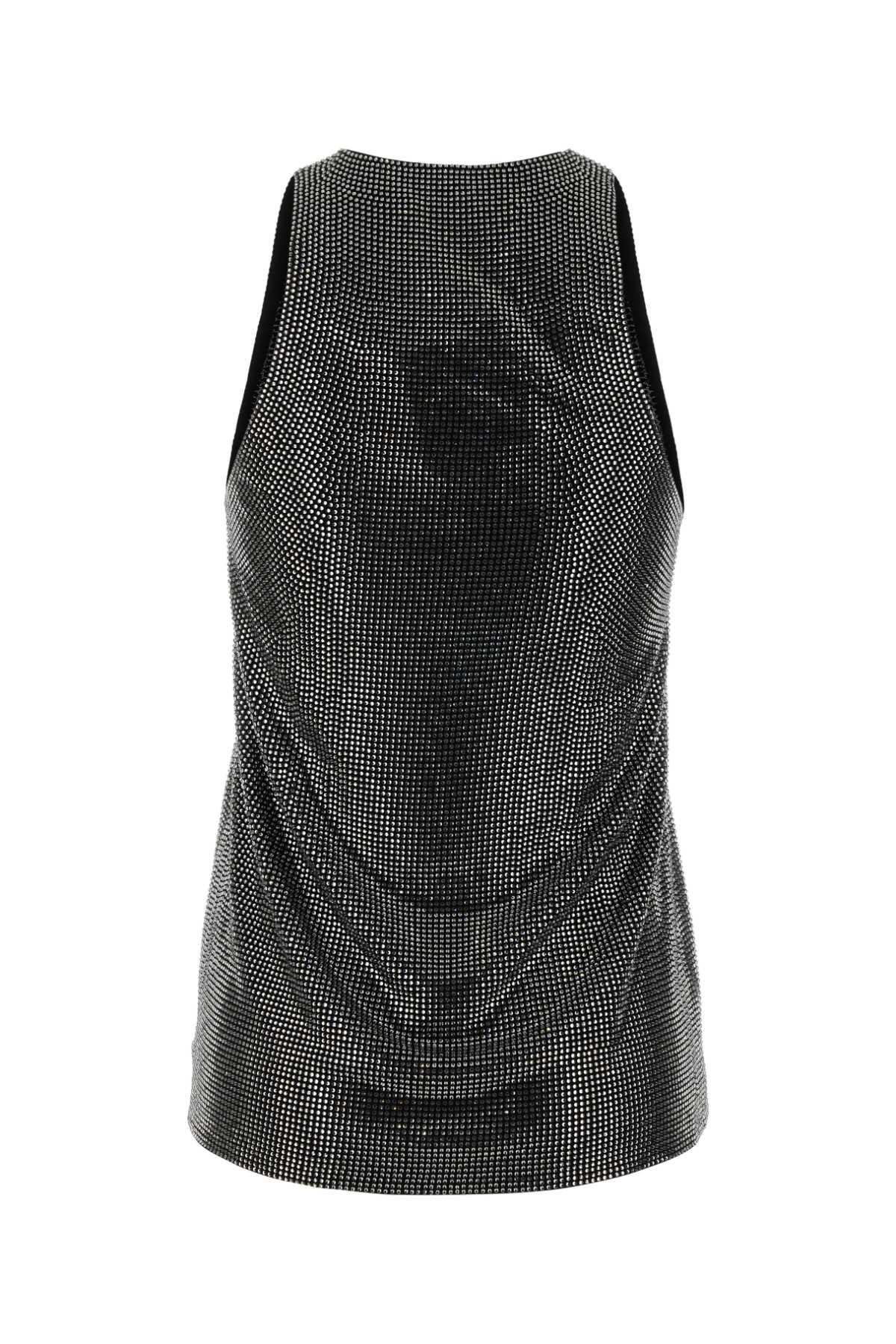 Giuseppe Di Morabito Embellished Viscose Tank Top In Black