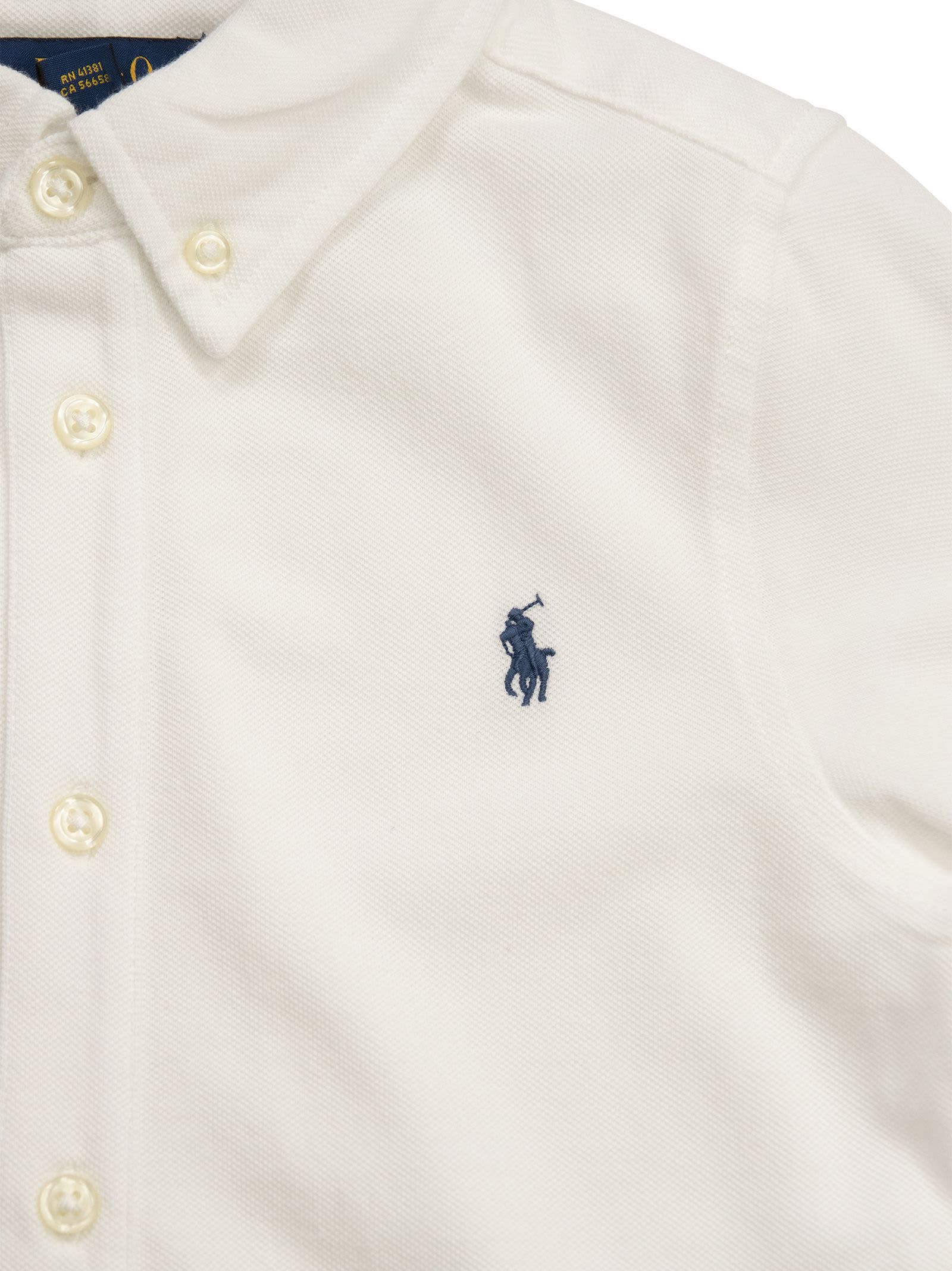 Shop Polo Ralph Lauren Ultralight Cotton Pique Shirt In White