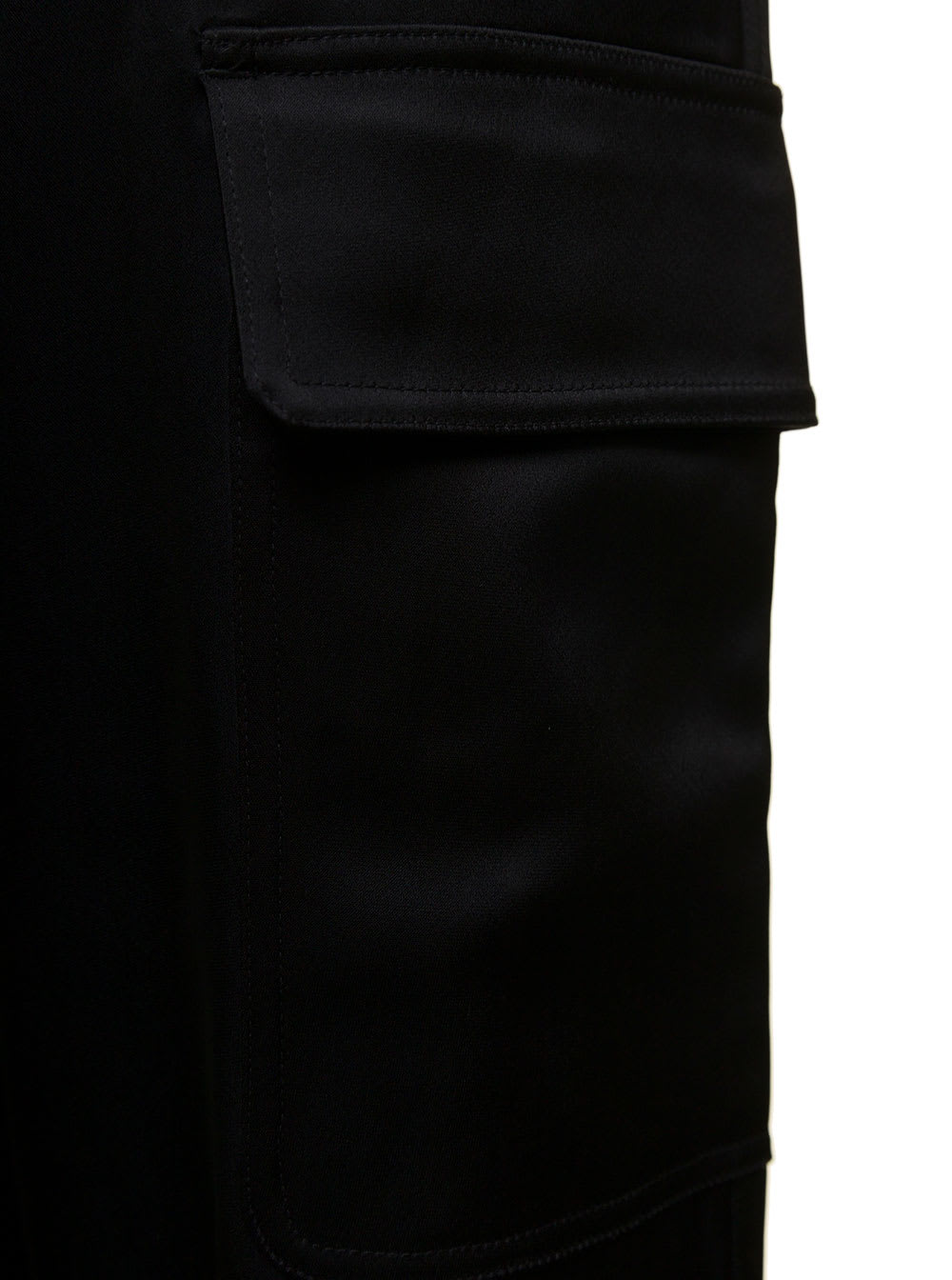 Shop Michael Kors Satin Cargo Pant In Black
