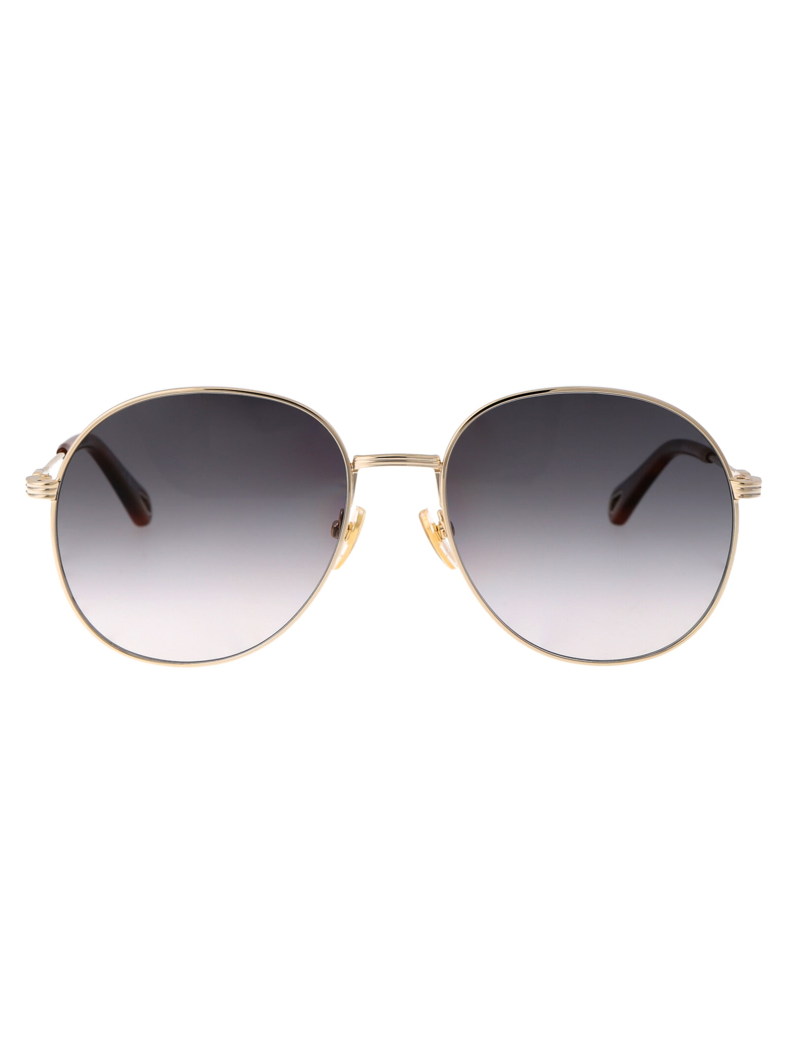 Shop Chloé Ch0178s Sunglasses In 001 Gold Gold Grey