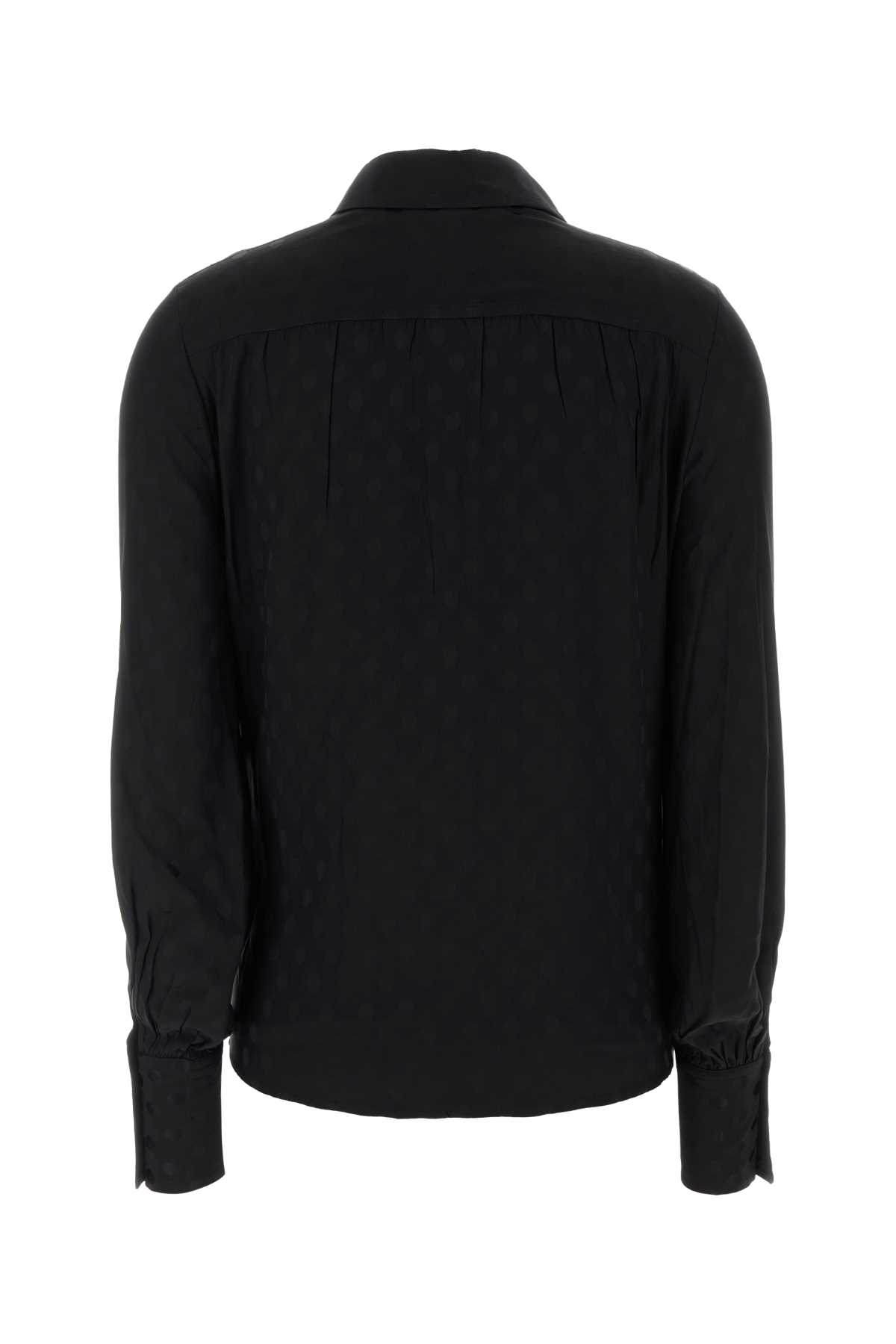Isabel Marant Black Stretch Silk Teysa Shirt In Black
