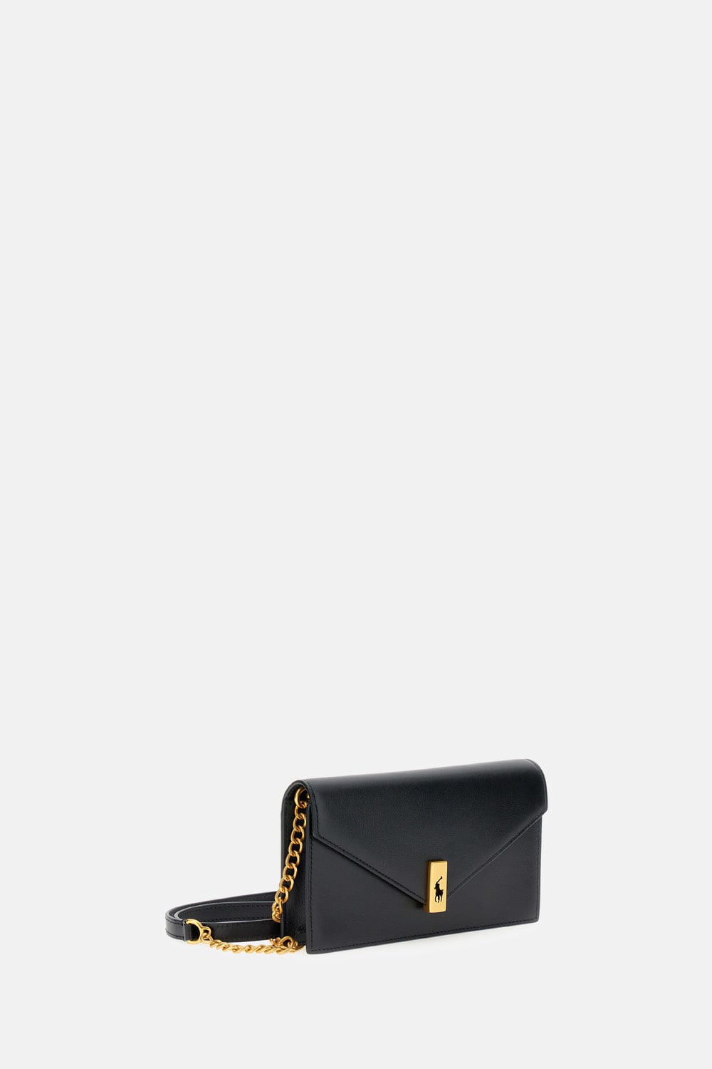 Polo Ralph Lauren Polo Id Leather Chain Wallet And Bag In Black