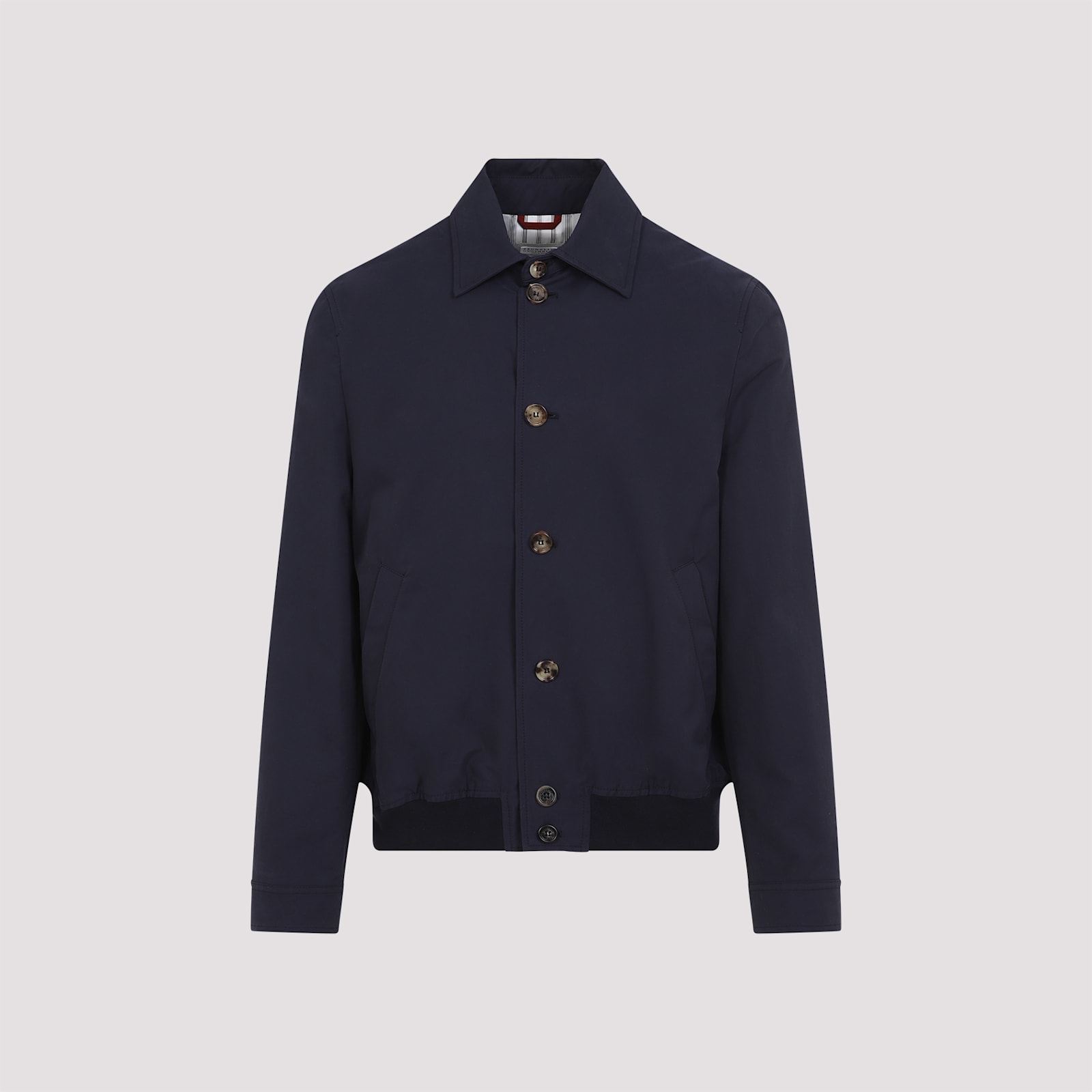 Shop Brunello Cucinelli Cotton Bomber Jacket In Navy
