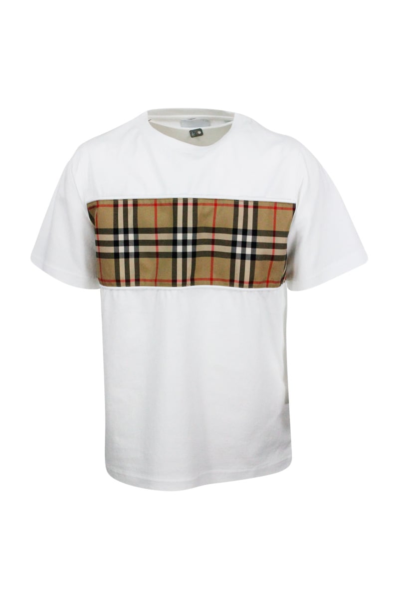 Burberry Short-sleeved Crew-neck T-shirt With Tartan Check Pattern