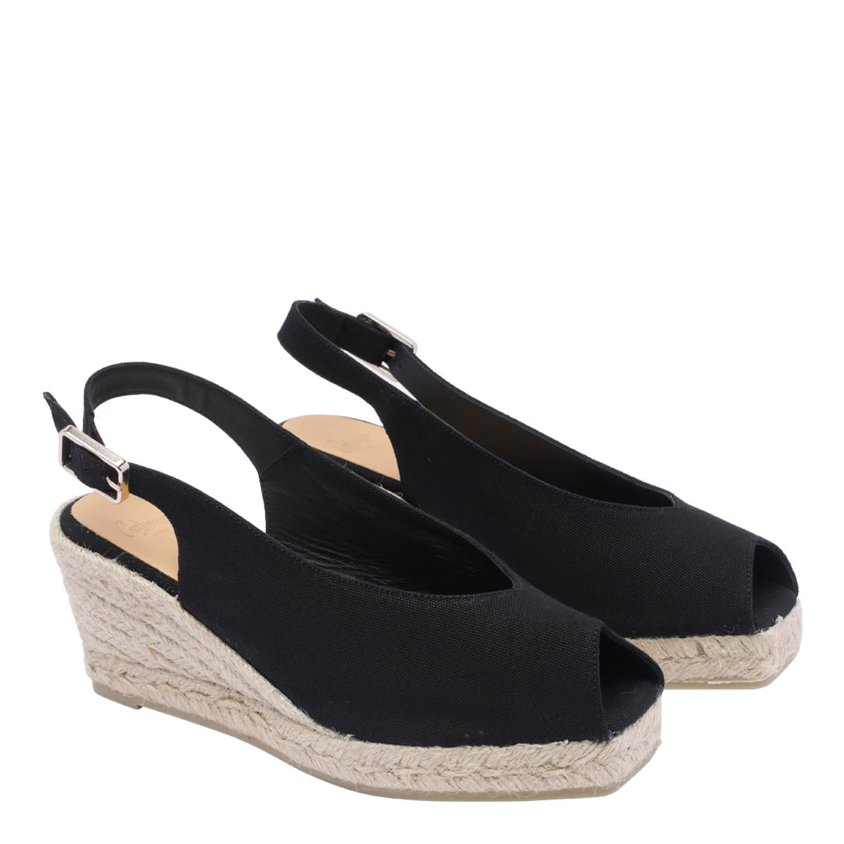 Castaã±er Dosalia Canvas Slingback Espadrilles In Black
