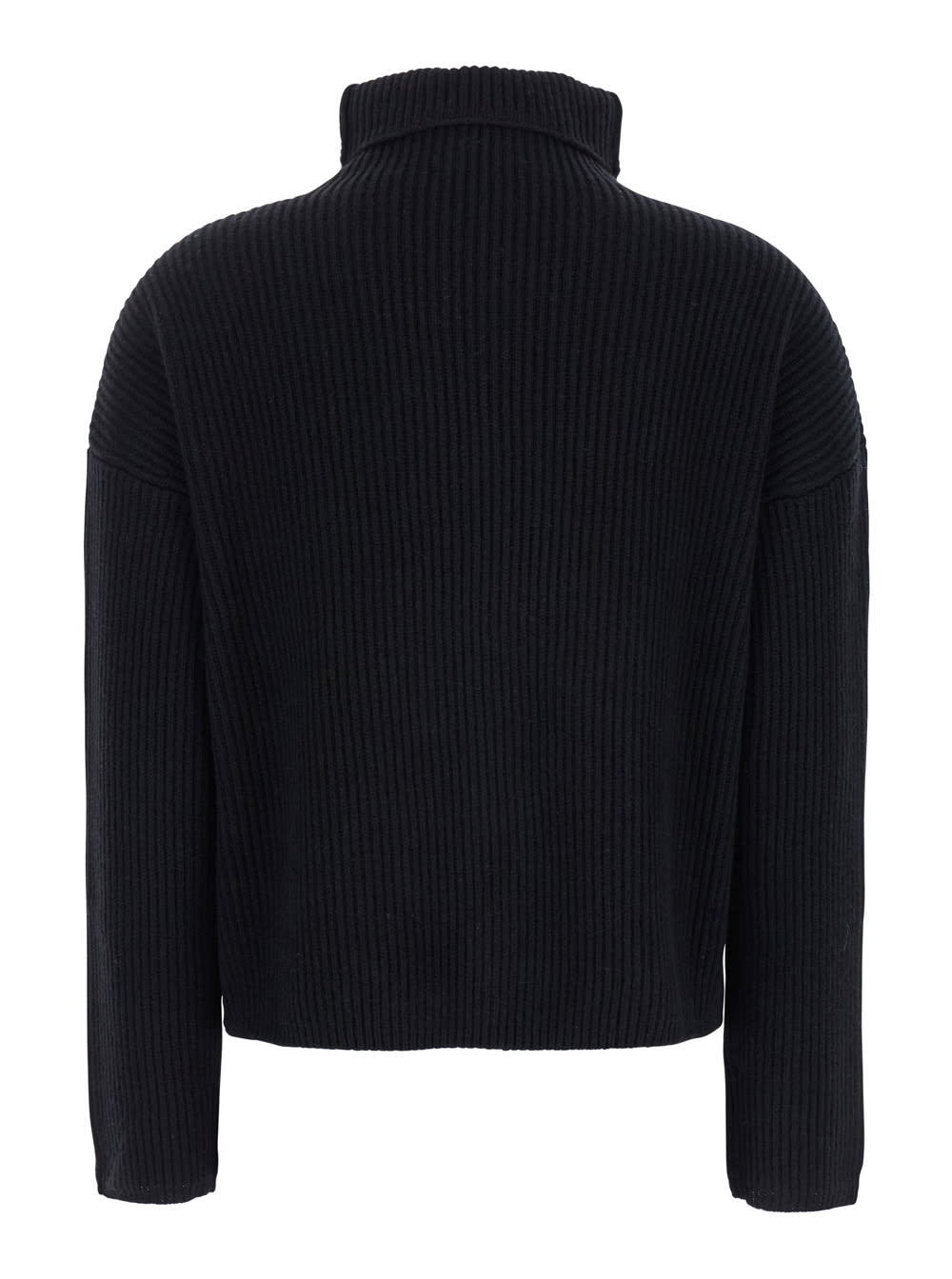 Max Mara Golia Black Turtleneck Sweater In Wool And Cashmere Woman In Black
