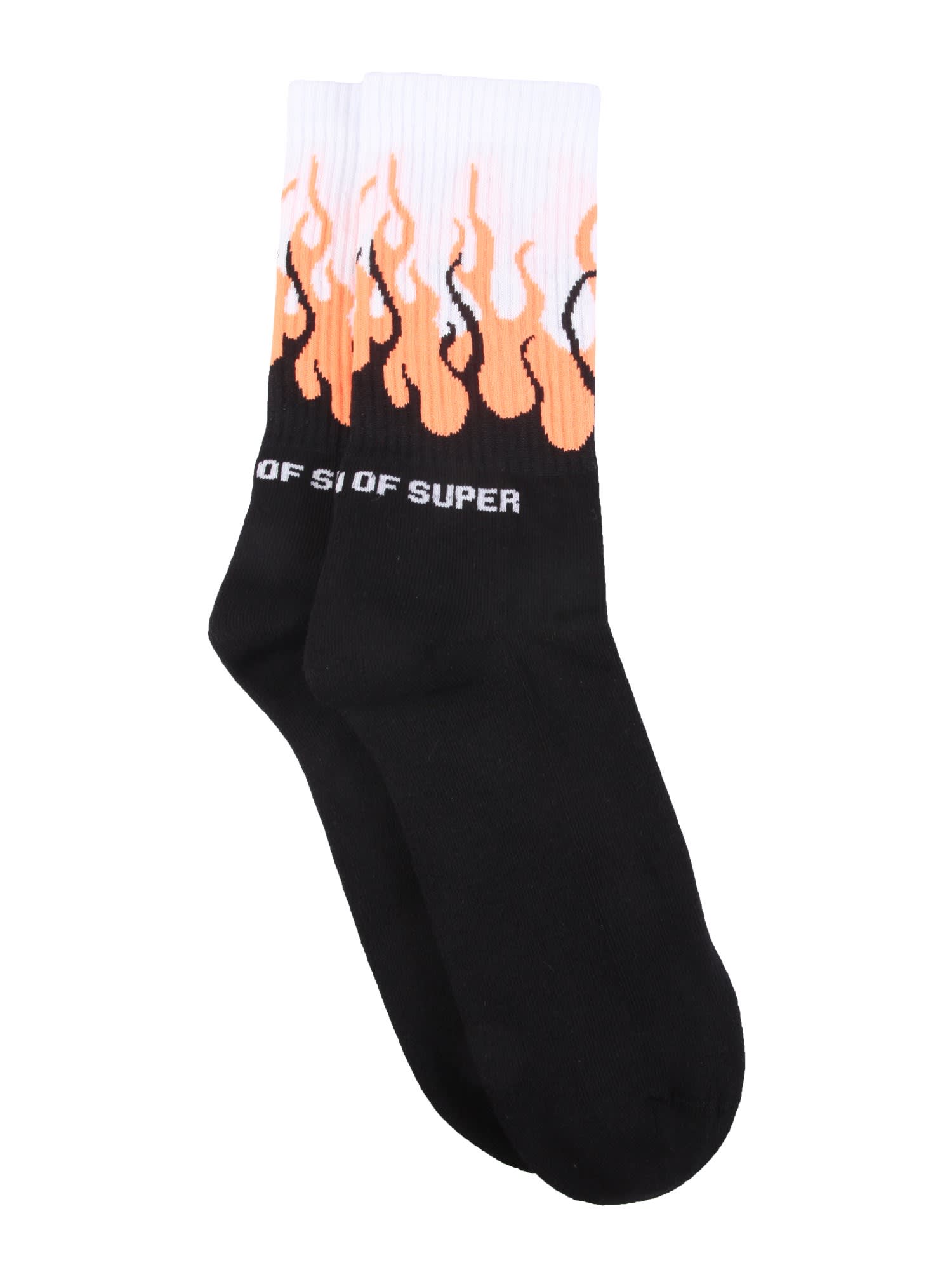 Vision Of Super SOCKS WITH FLUO FLAMES