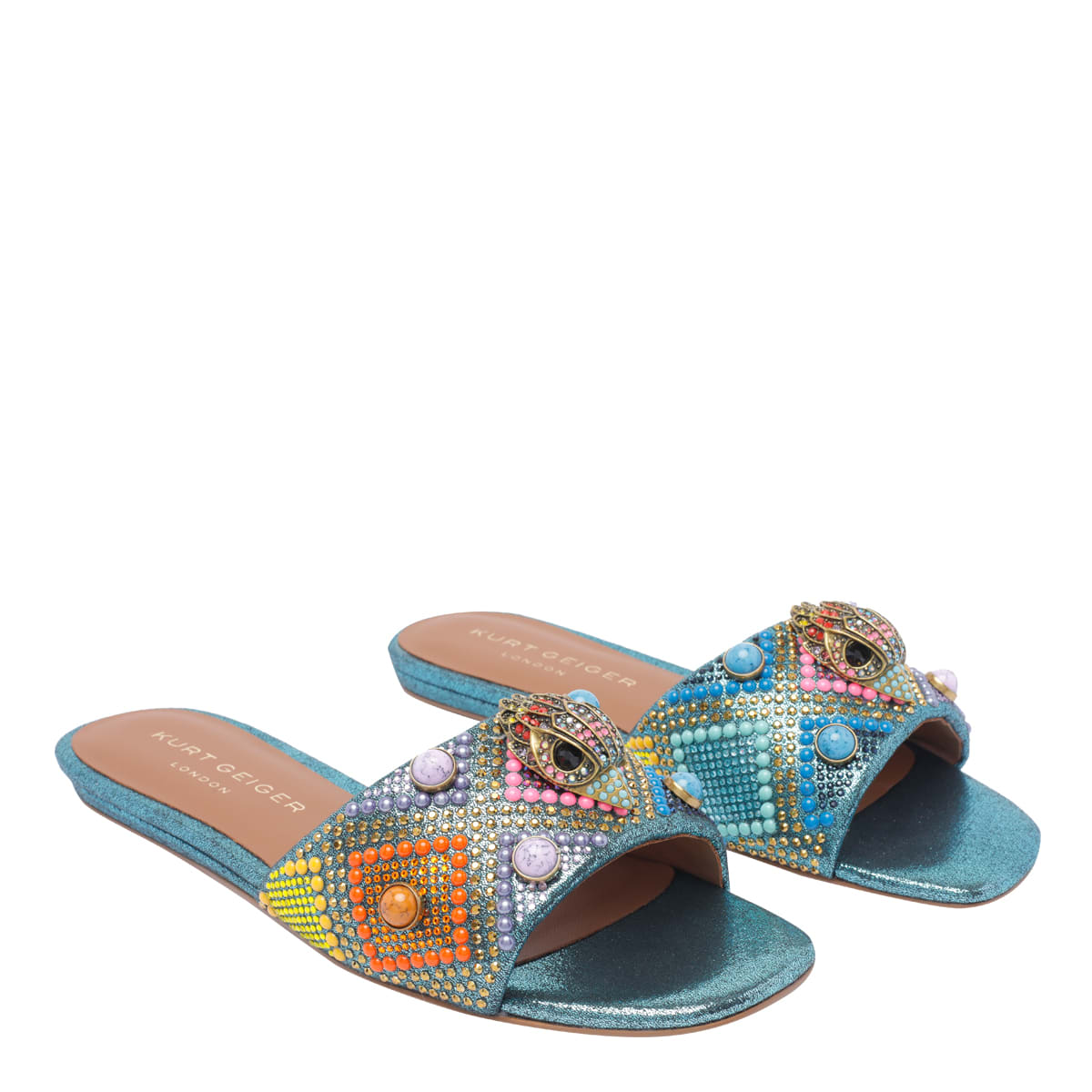 KURT GEIGER KENSINGTON JEWEL FLAT SANDALS 