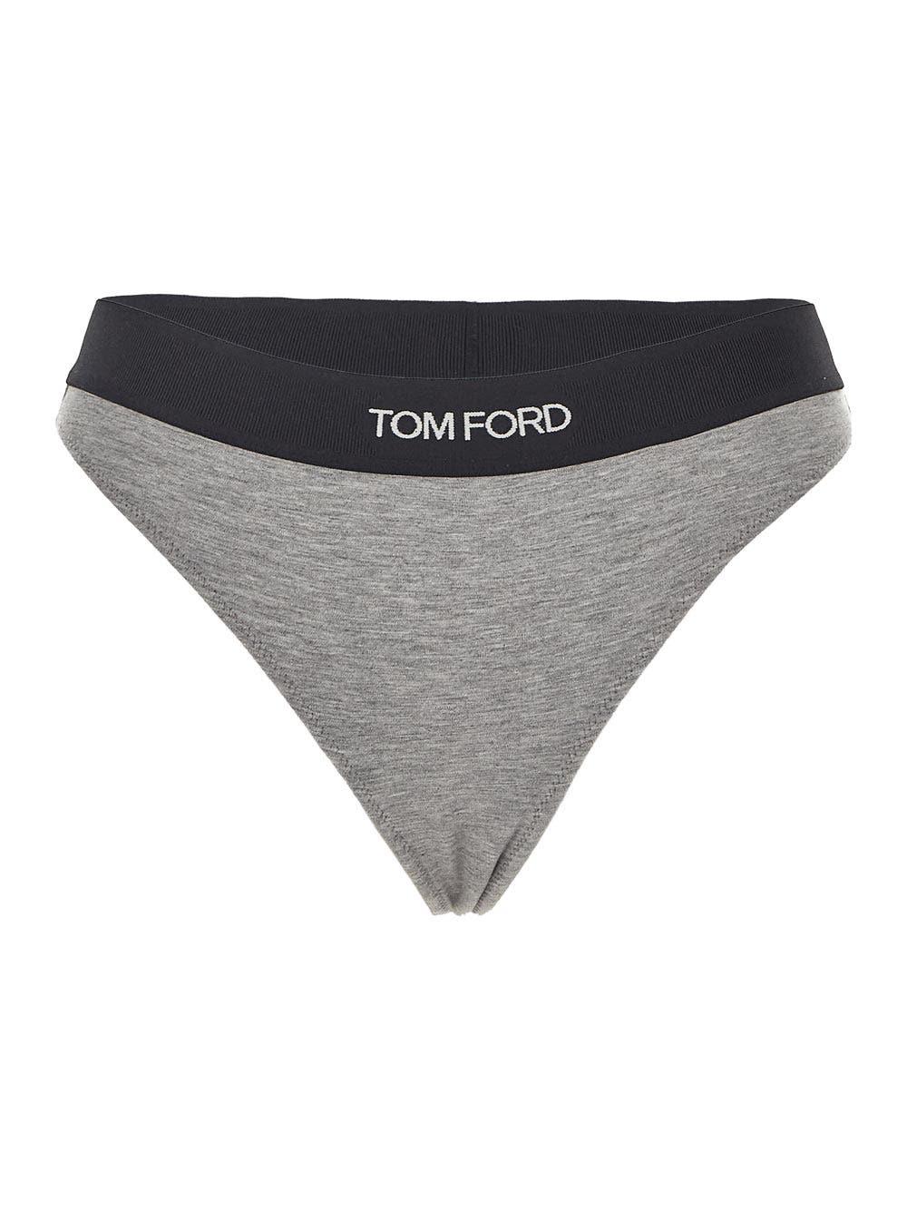 Shop Tom Ford Grey Elastic Thong