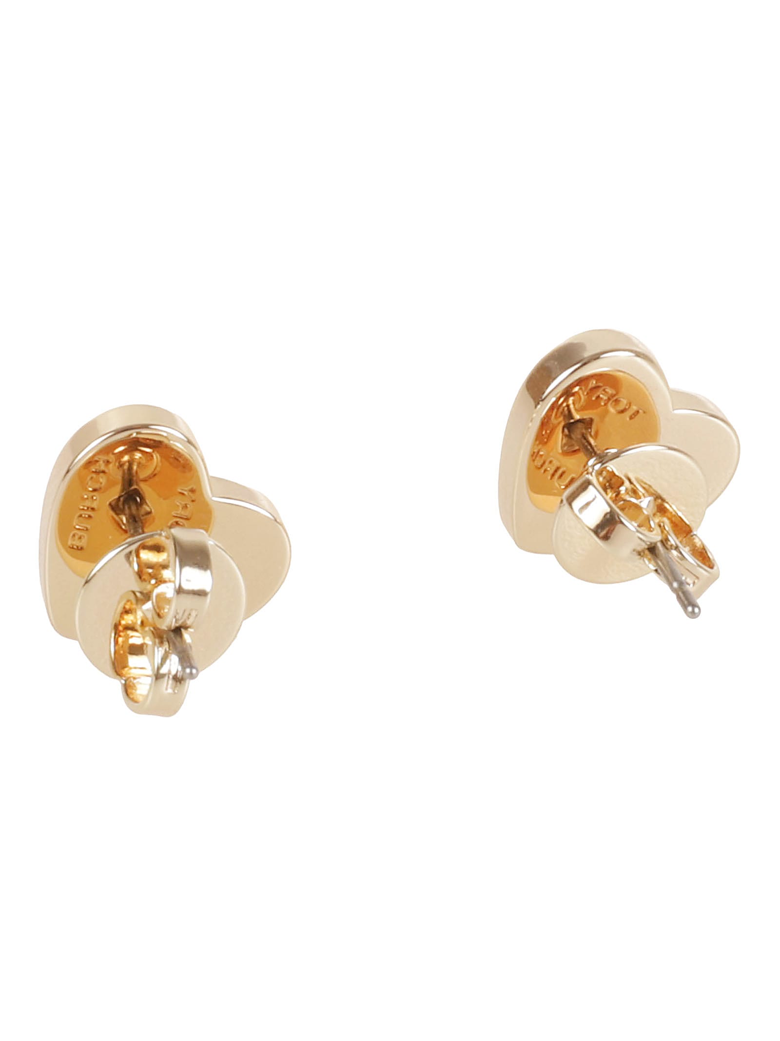 Shop Tory Burch Kira Heart Stud Earrings In Tory Gold